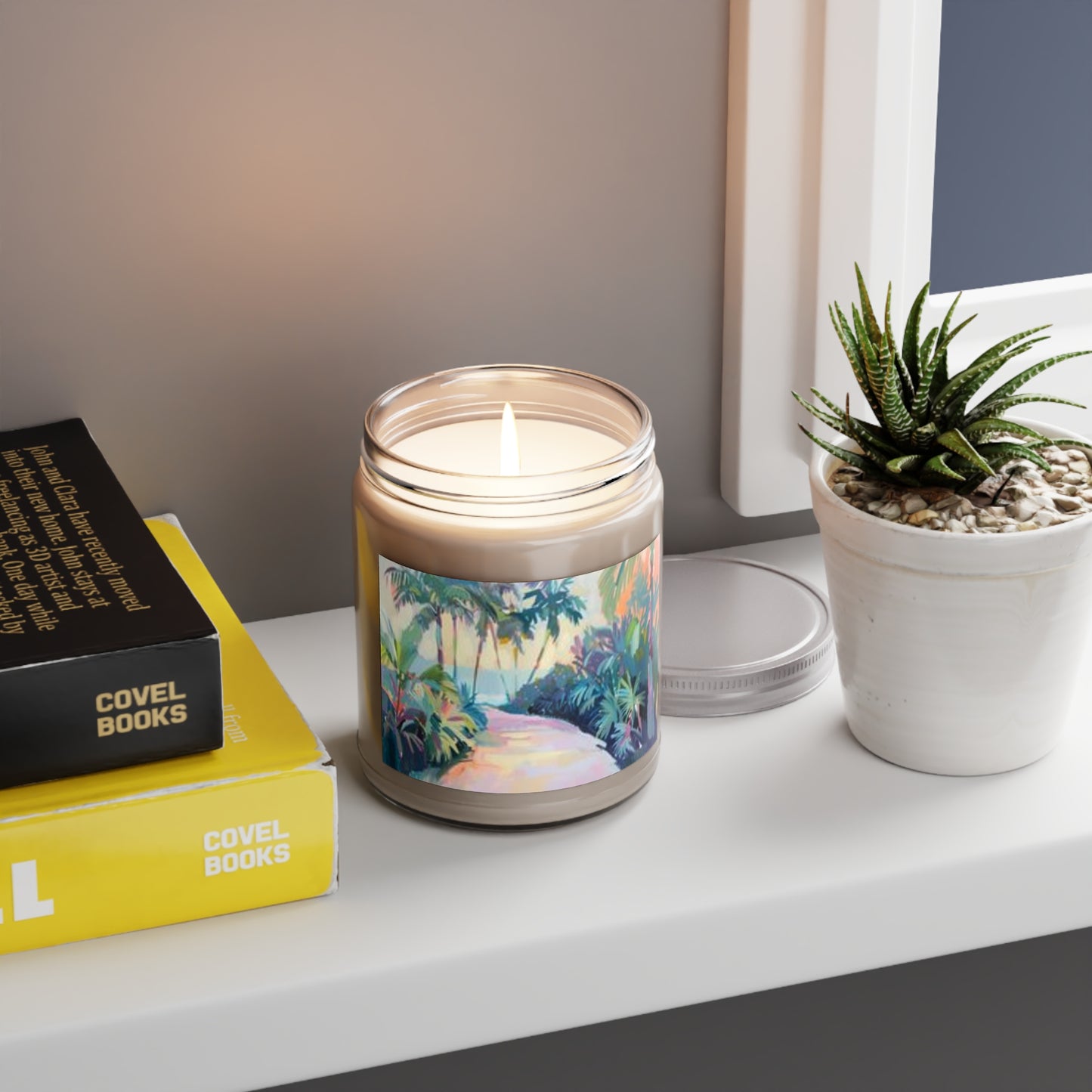 Tropical Path 9oz Scented Soy Candle — Beachy Palm & Coconut Fragrance