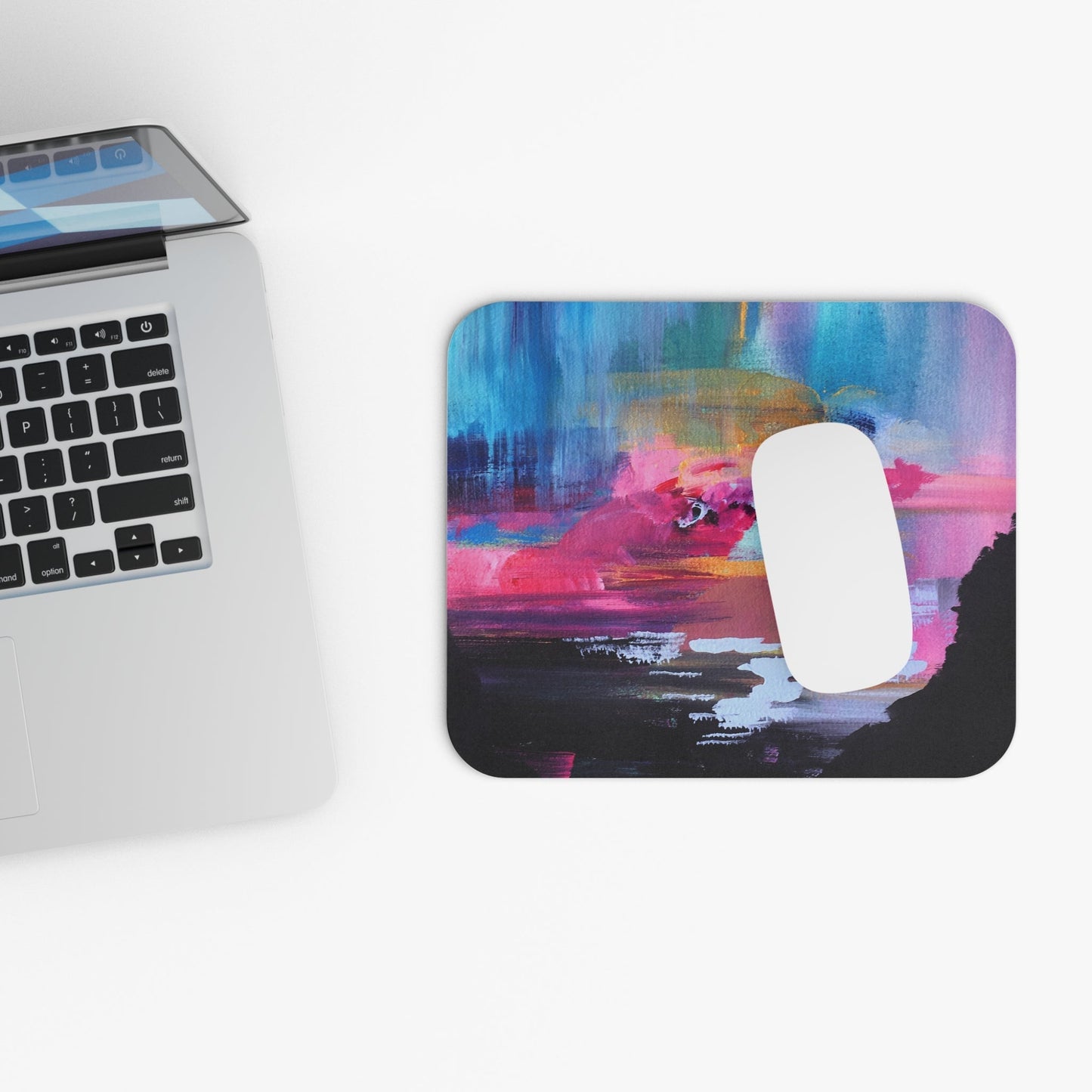 Abstract Sunset Mouse Pad – Colorful Art Desk Mat for Home Office Printify