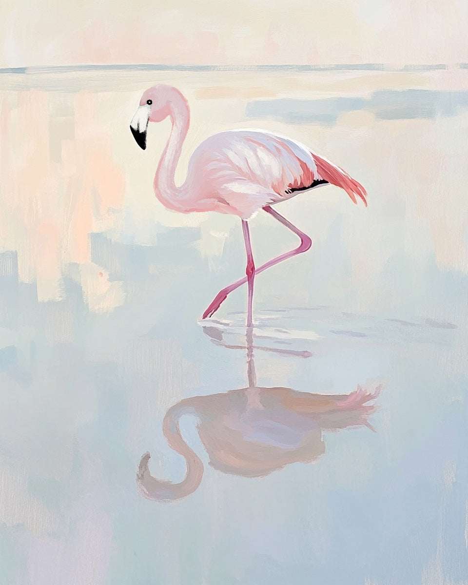 Flamingo at Dawn Art Print on matte cotton canvas and Canon Pro Luster Paper options