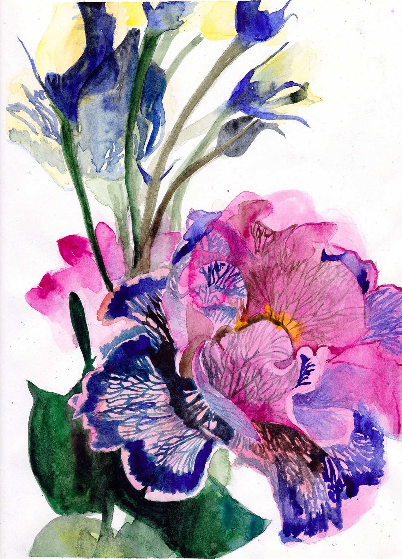 October Blooms art print featuring warm autumn floral design with golden tones