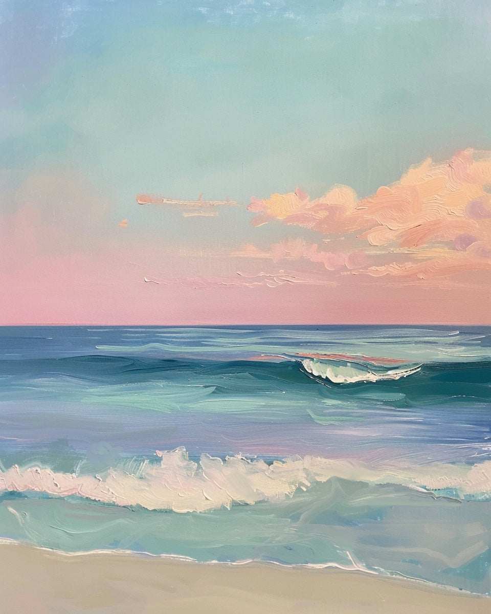 Pink Sky art print with soft, warm pink tones for tranquil home decor