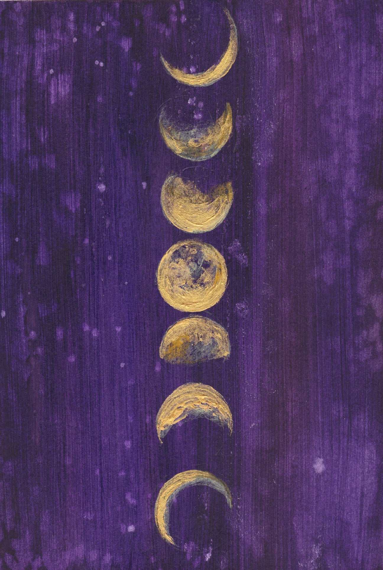 Moon phases art print with minimalist celestial design on premium archival paper or cotton canvas.