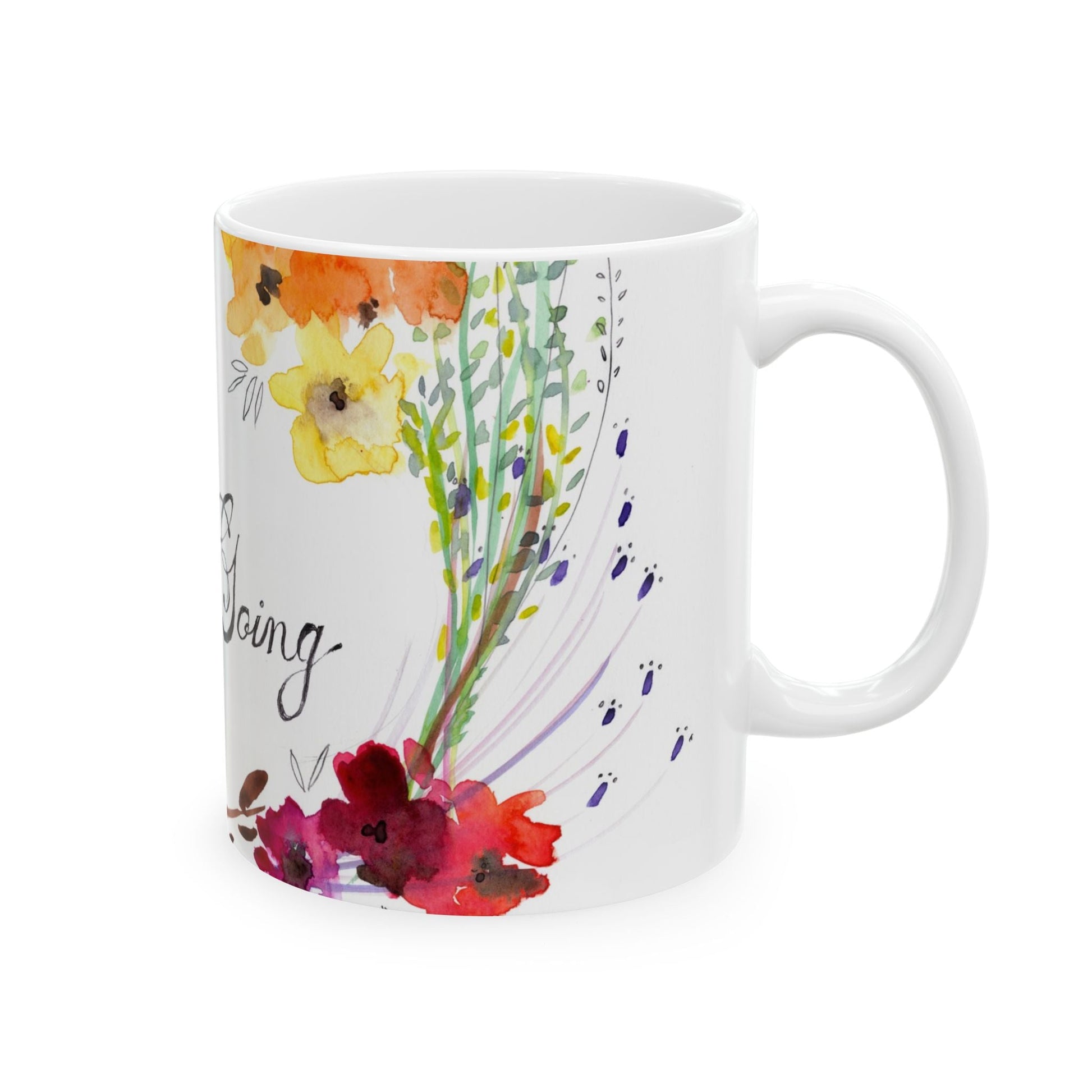 Floral Motivational Ceramic Mug Printify