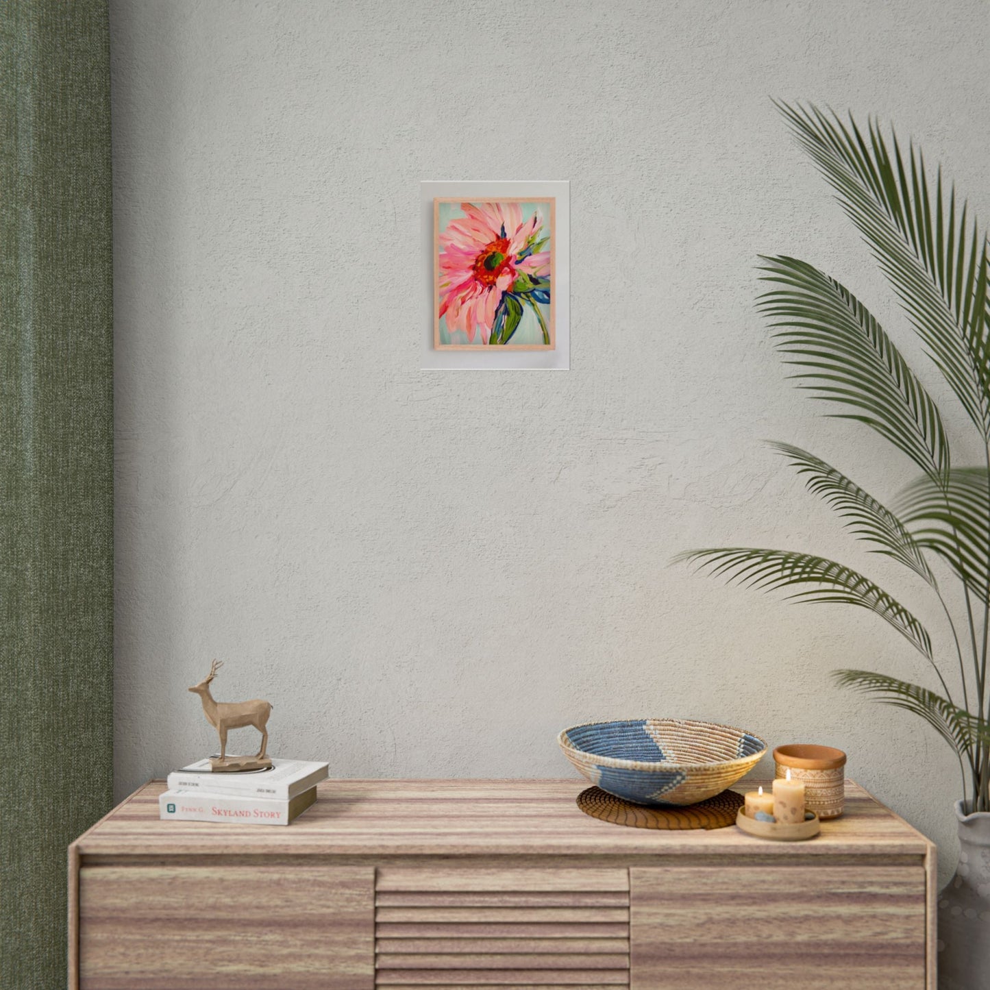 Floral Sunburst Rolled Poster — Pink Abstract Flower Wall Art Printify