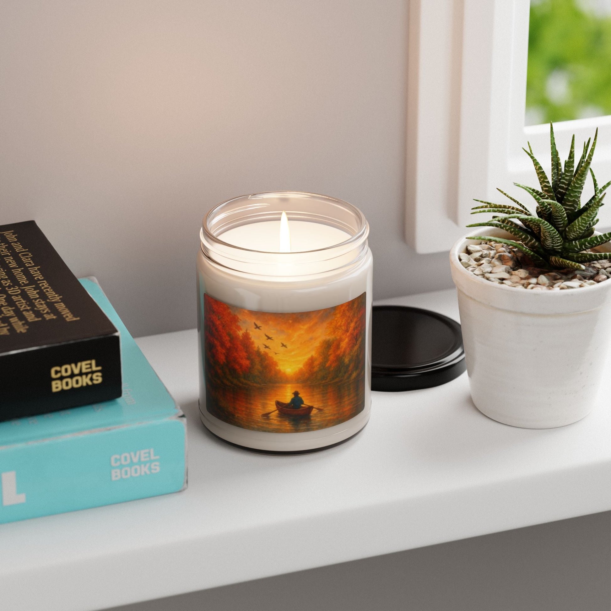 Relaxing River Fall Scented Soy Candle - Autumn Aroma for Home Decor, Gift for Her, Cozy Nights, Special Occasions, Aromatherapy Printify