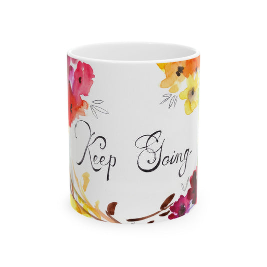 Floral Motivational Ceramic Mug Printify