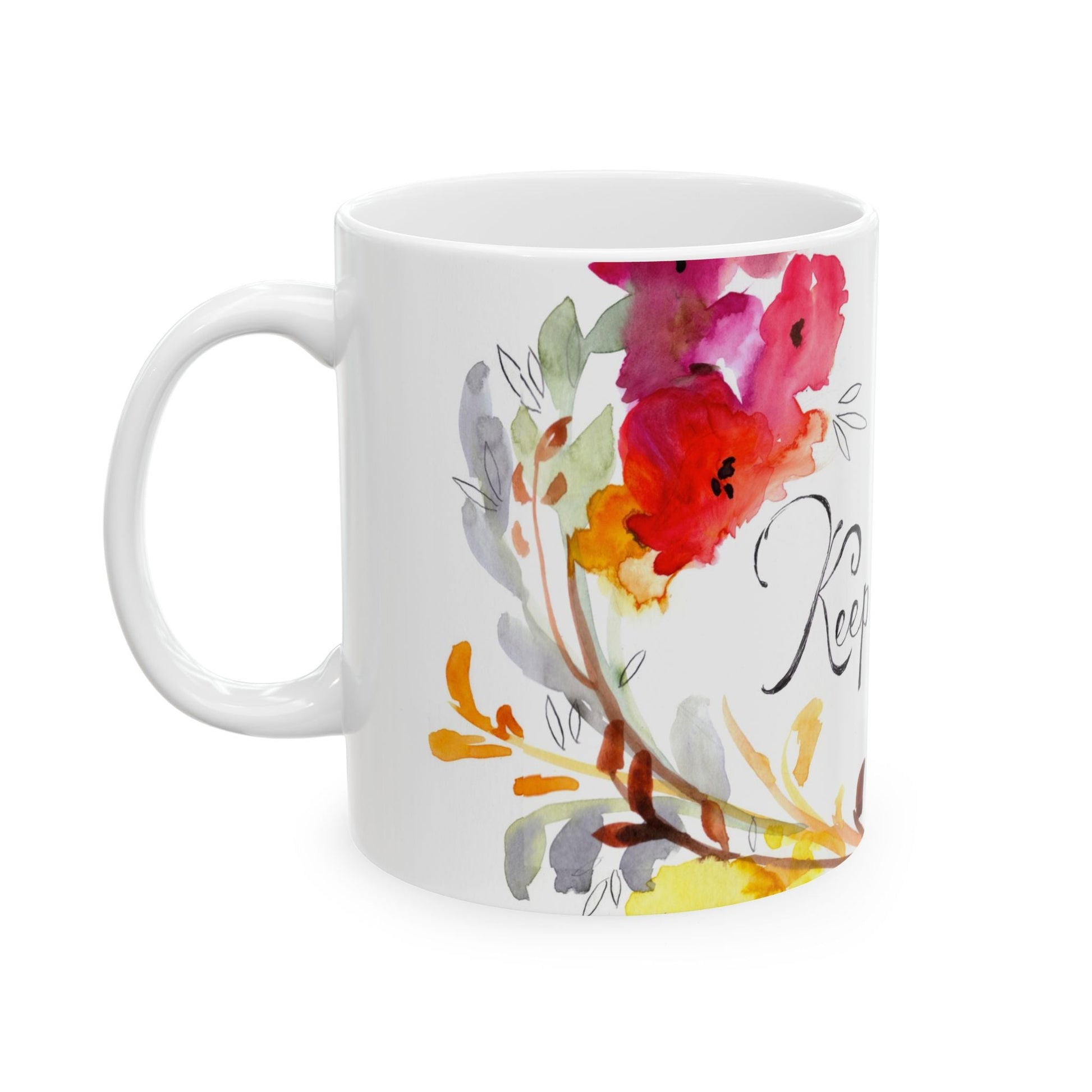 Floral Motivational Ceramic Mug Printify