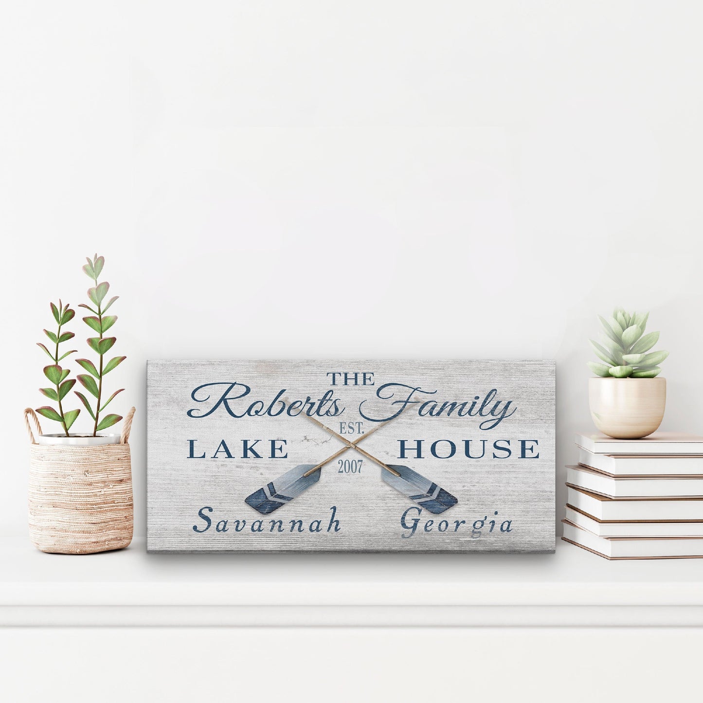 Longitude Latitude Personalized Coordinates Sign, With, Rustic Oars Paddles