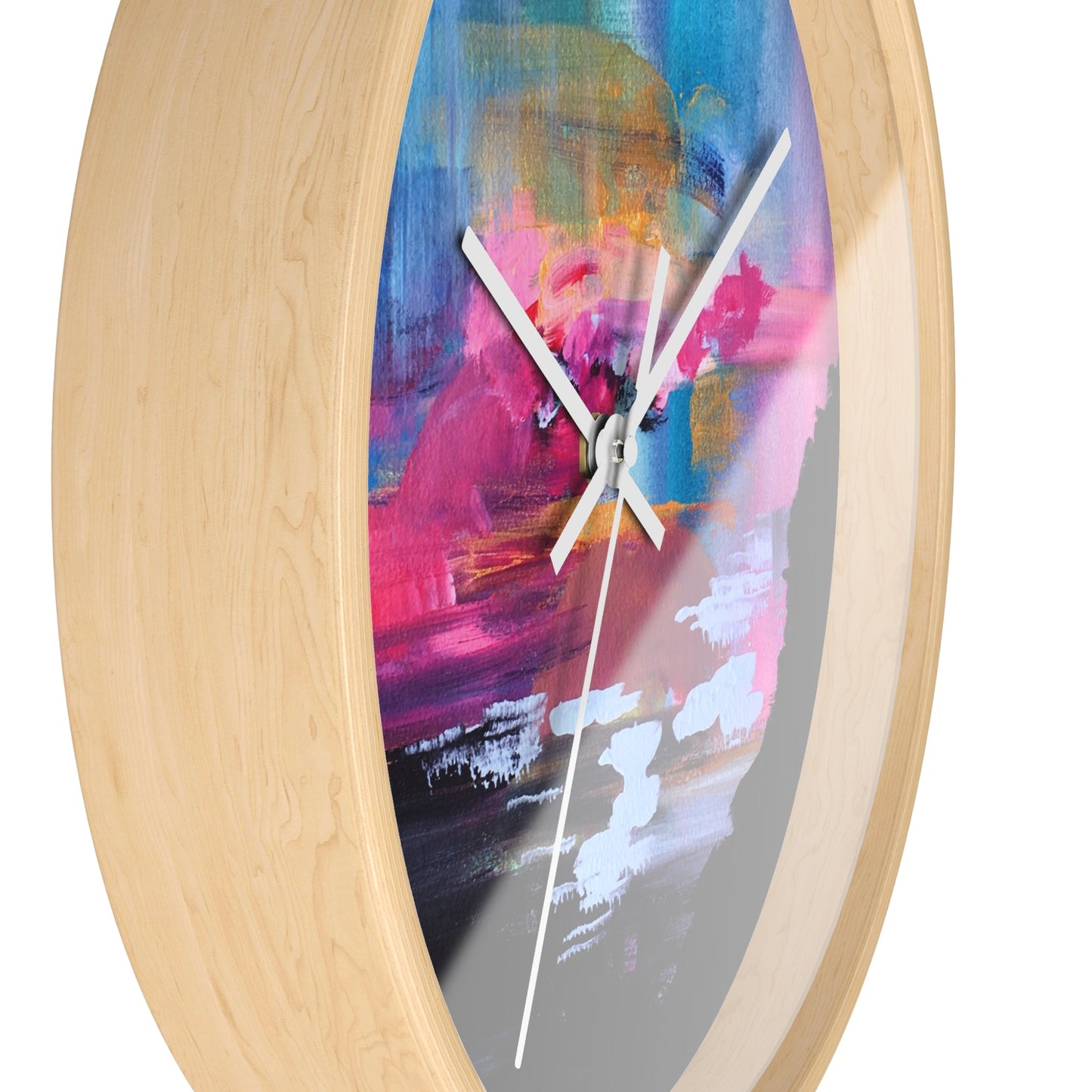 Abstract Sunset Wall Clock — Modern Colorful Wooden Silent Clock, Turn Time Into Art Printify