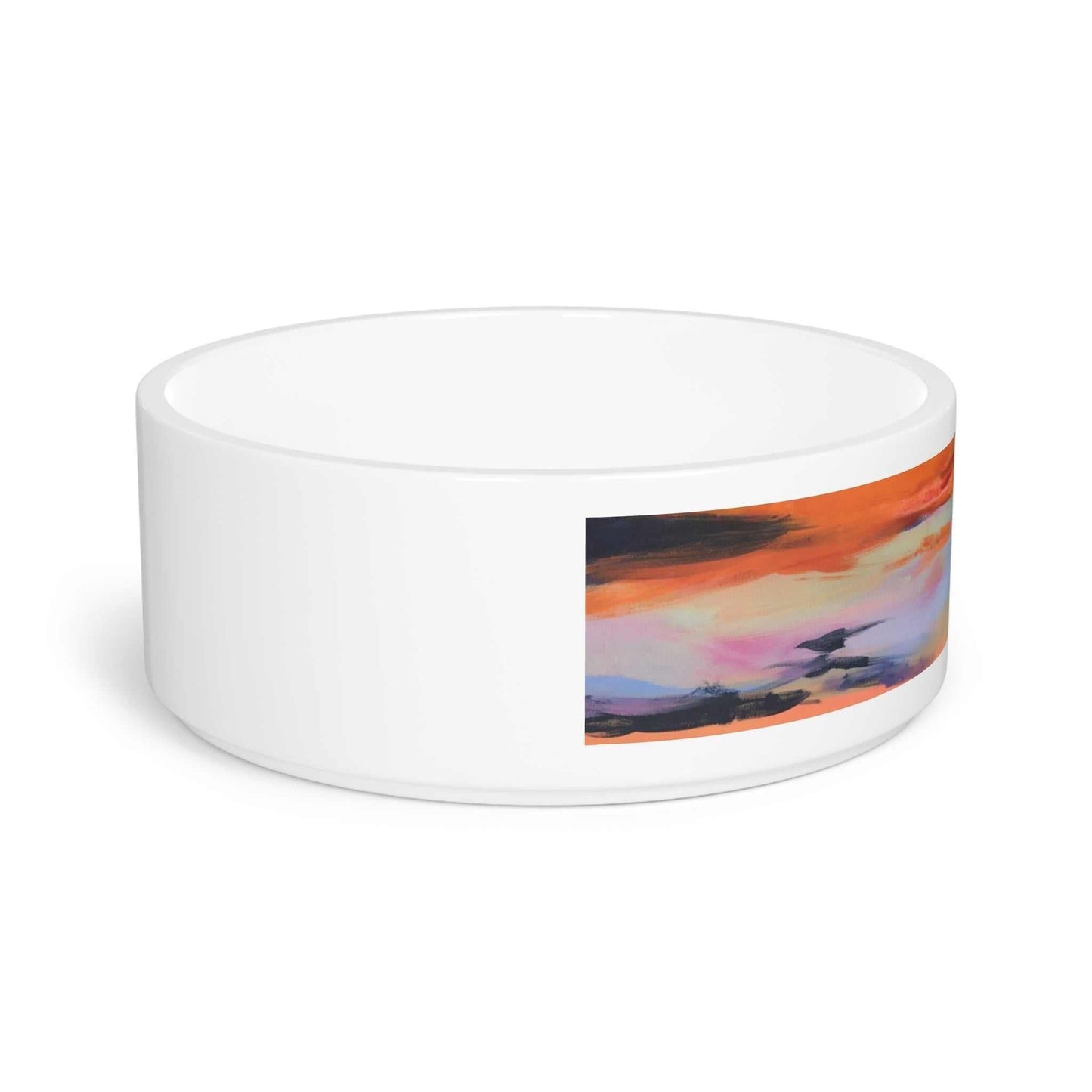 Custom pet bowls white ceramic glazed finish 6 inch diameter dishwasher safe