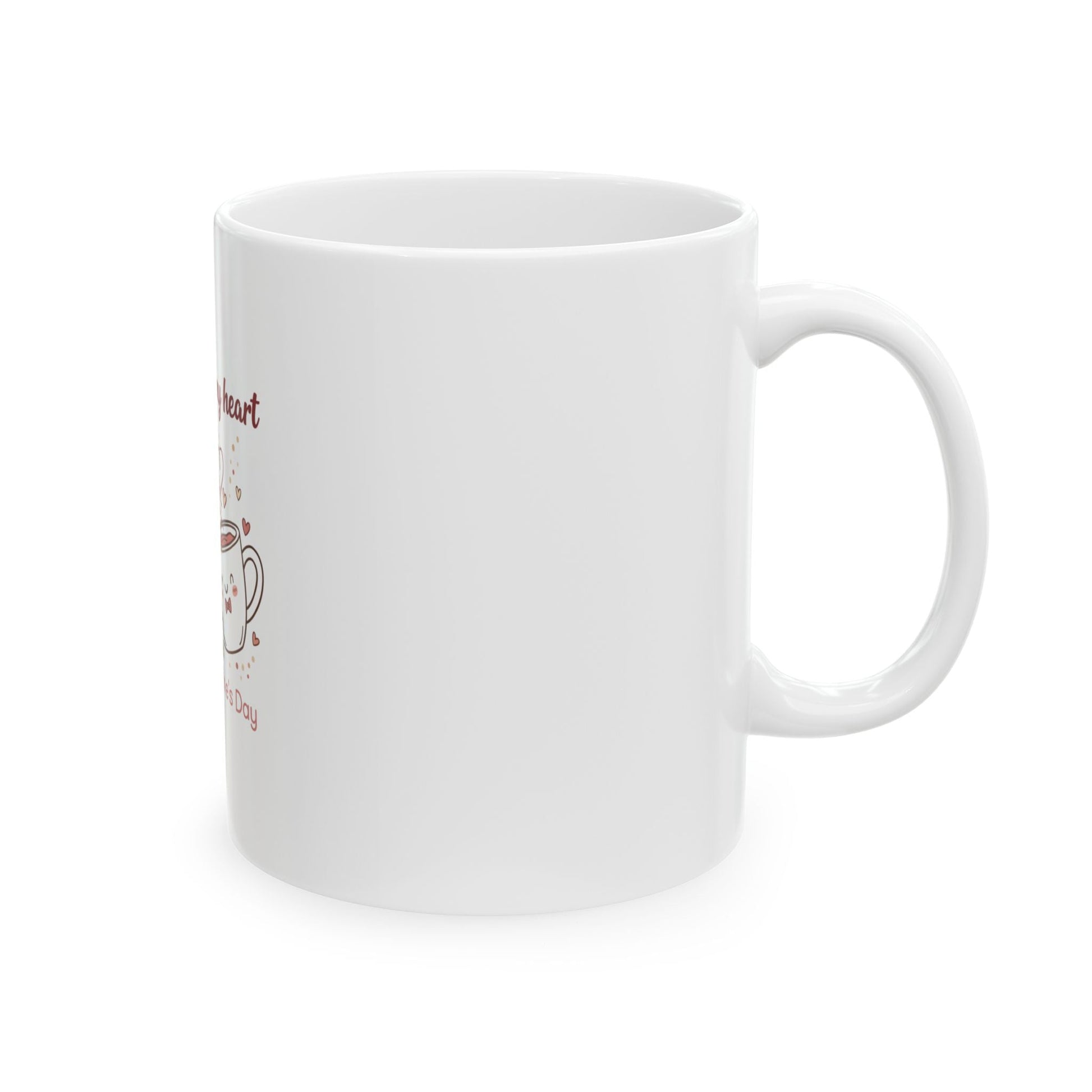 Valentine’s Day Coffee Mug — "You Warm My Heart" Cute Kawaii Tea Cups (11oz & 15oz) Printify
