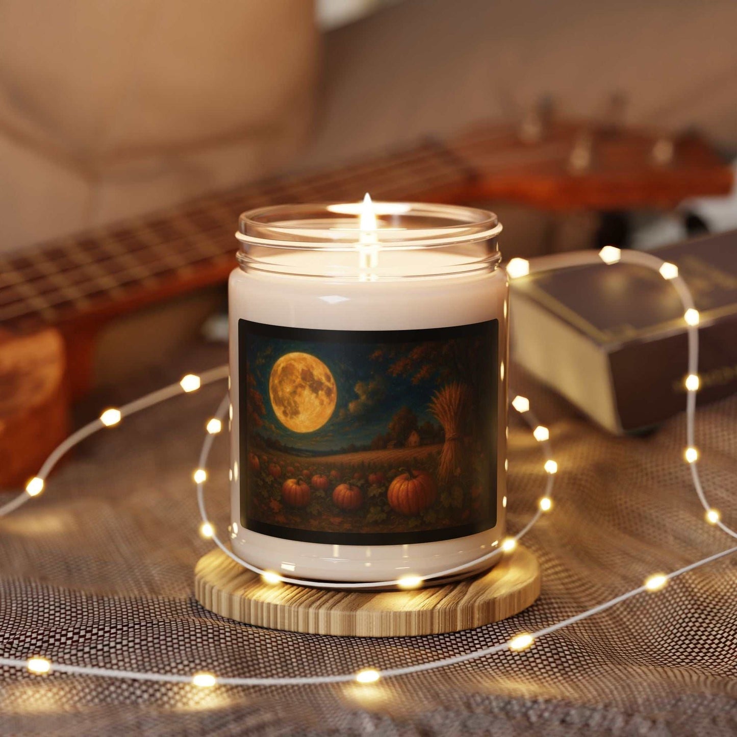 Autumn Moon Soy Candle, Cozy Fall Decor, Scented Candle for Thanksgiving, Pumpkin Spice Aromatherapy, Home Fragrance Gift Printify