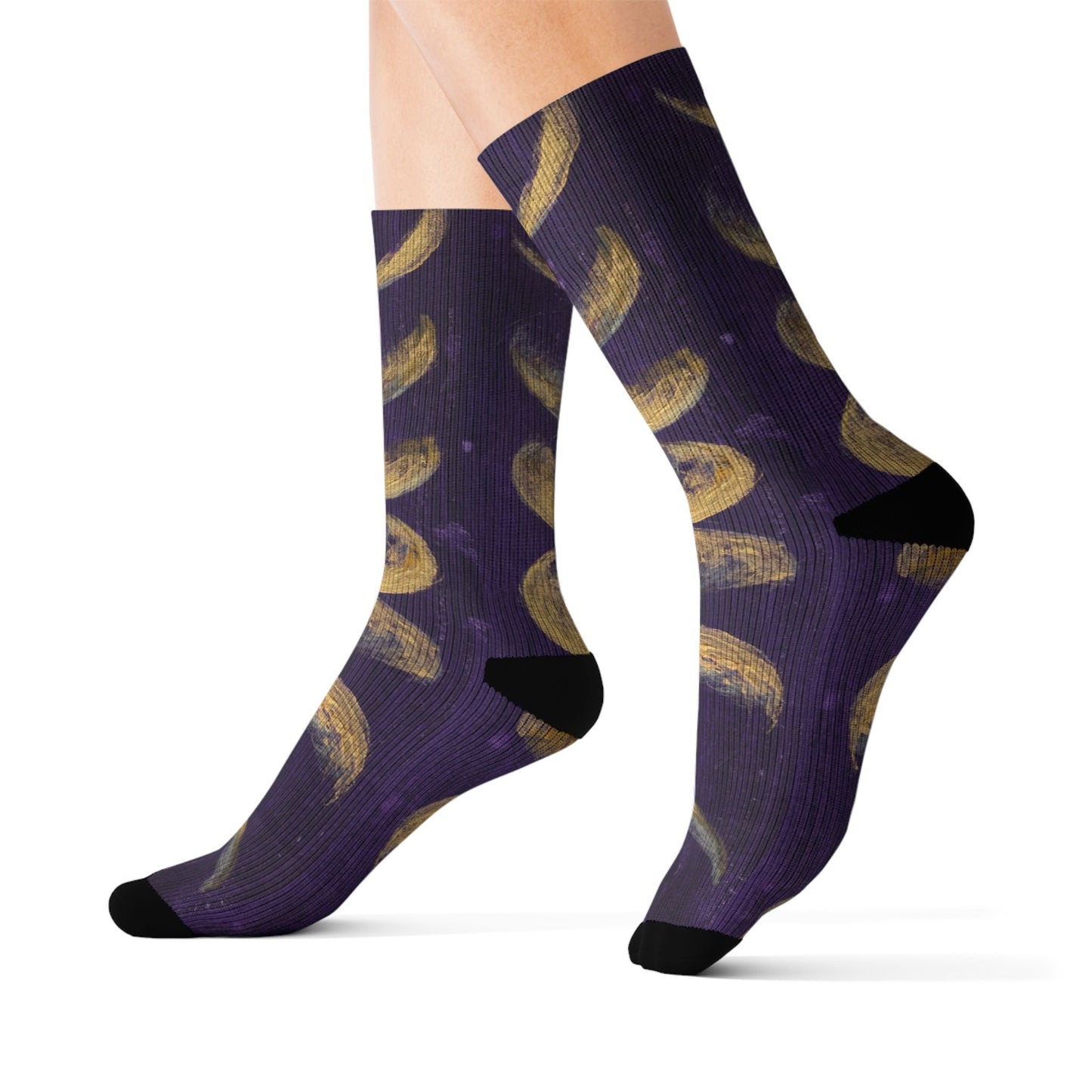 Celestial Pattern Socks - Comfortable, Stylish, Unique Gift for Astrologers, Moon Lovers, Everyday Wear, Crystal Shop, Meditation Printify