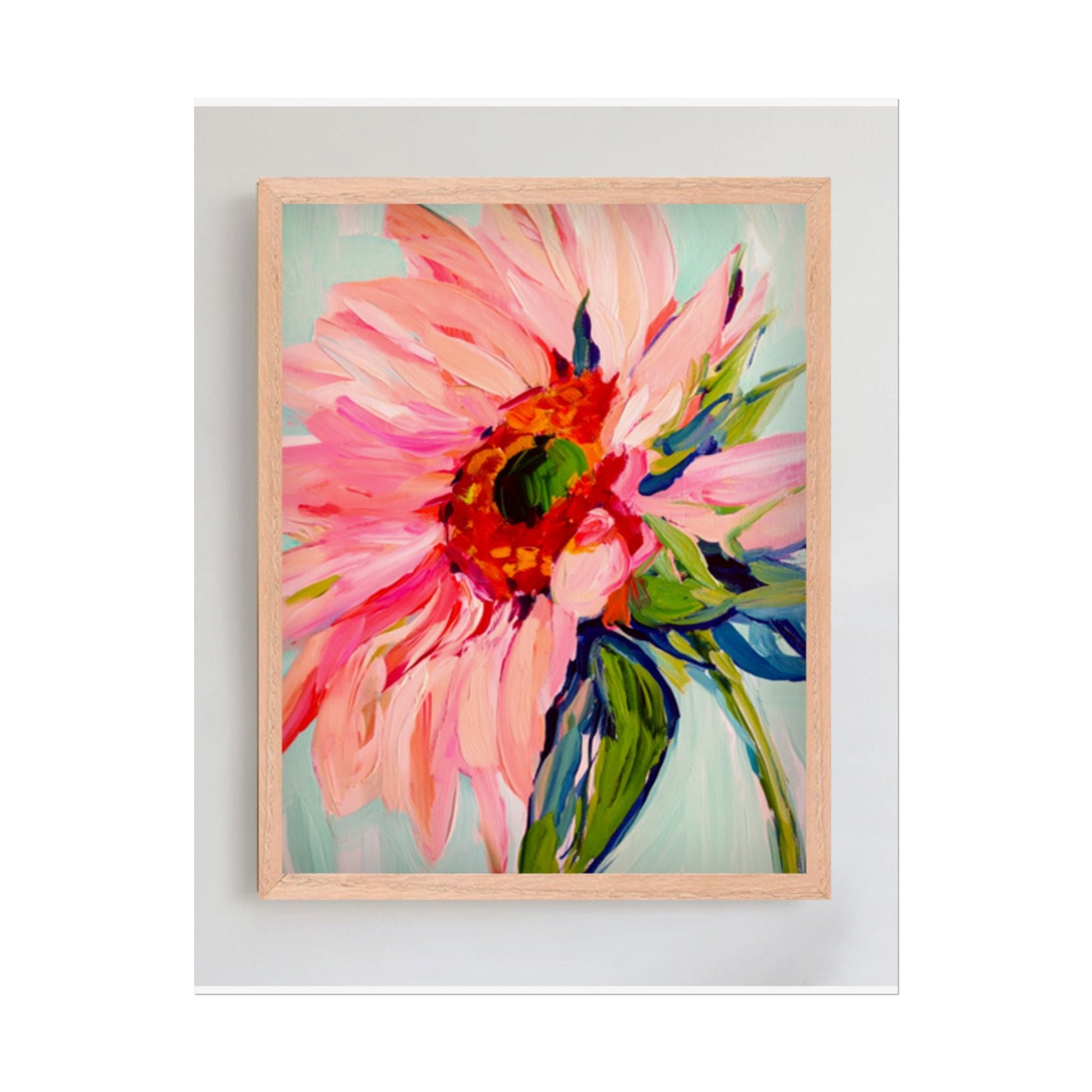 Floral Sunburst Rolled Poster — Pink Abstract Flower Wall Art Printify