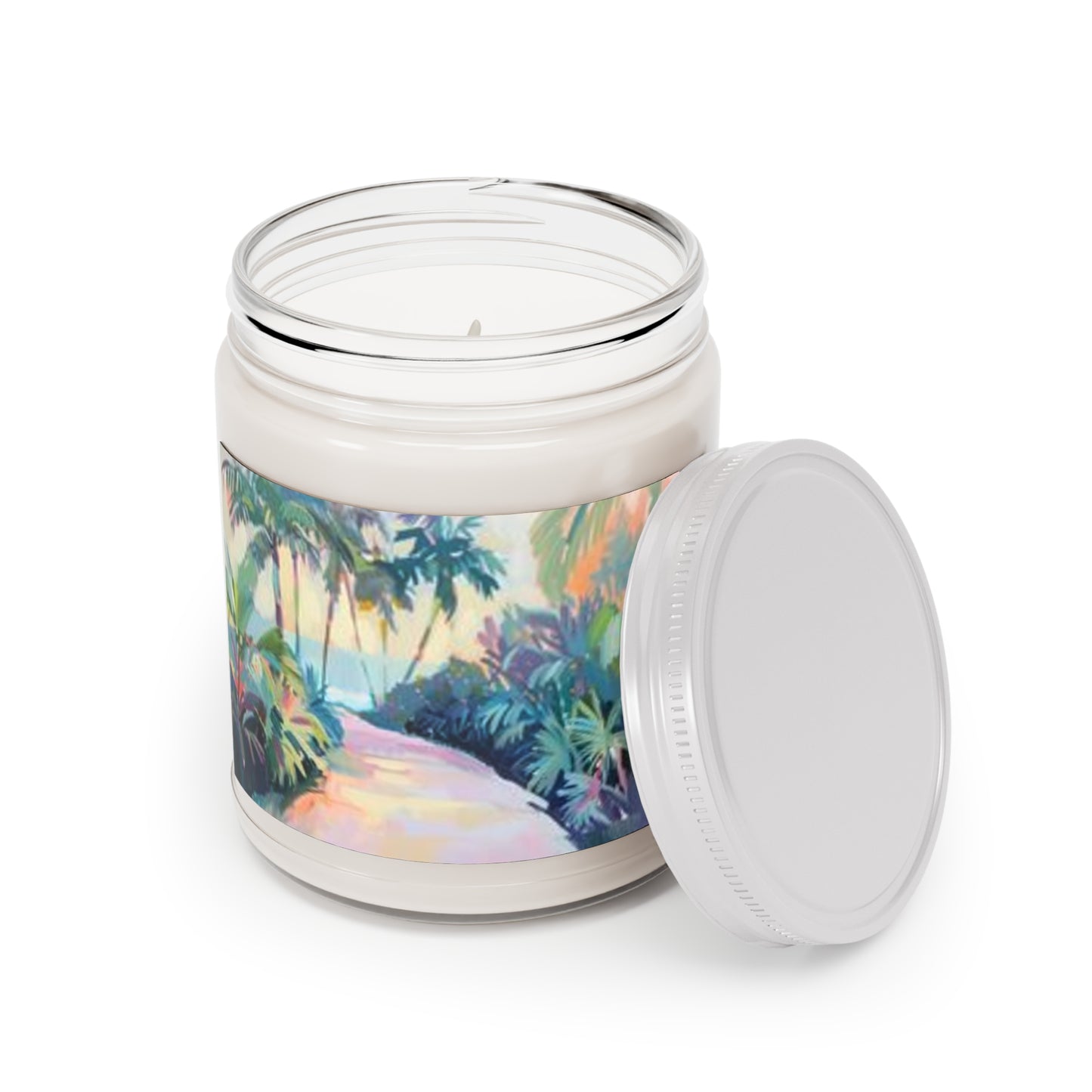 Tropical Path 9oz Scented Soy Candle — Beachy Palm & Coconut Fragrance
