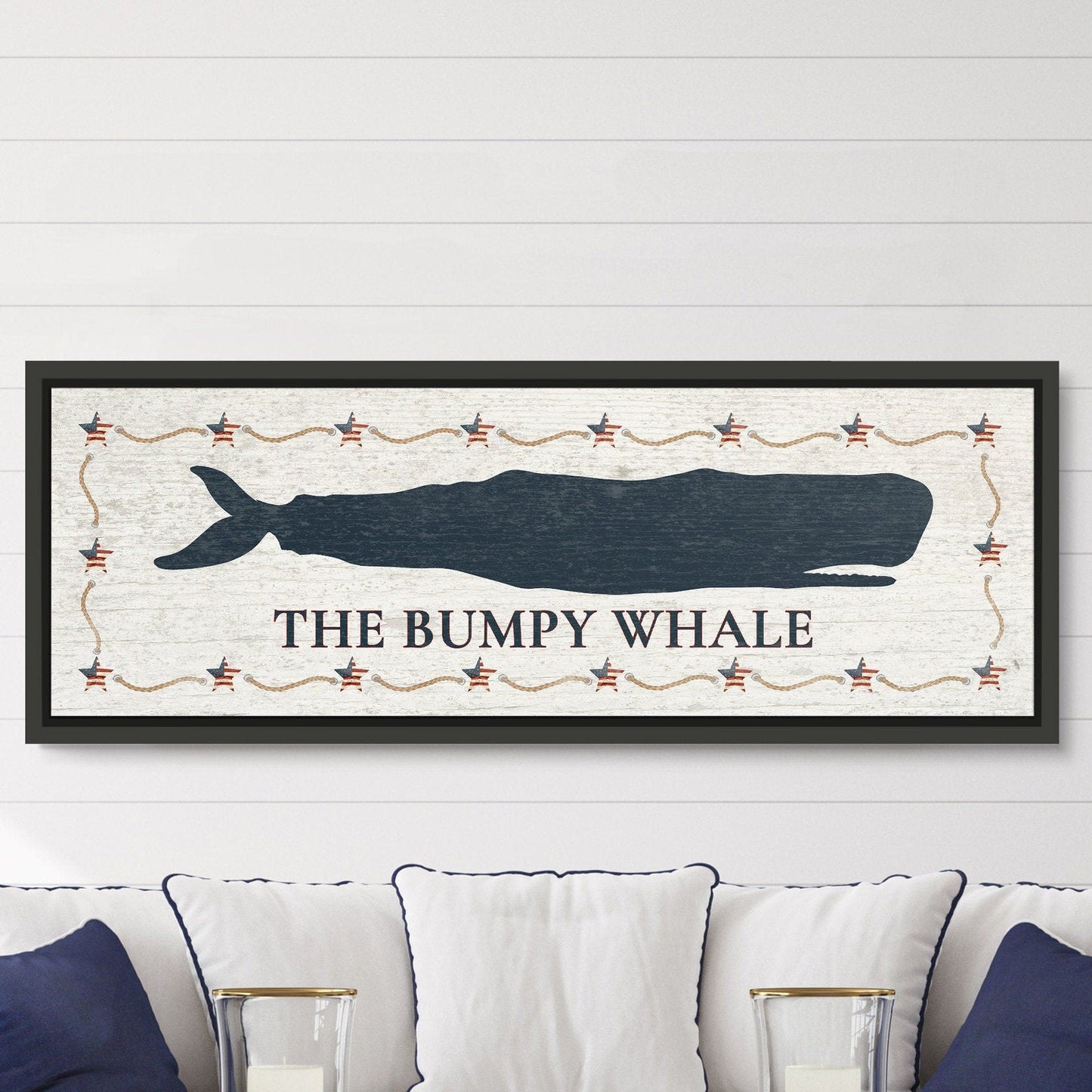 Personalized Framed Whale Canvas Sign