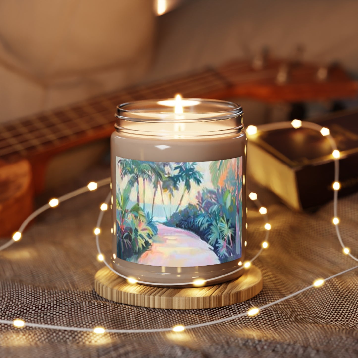 Tropical Path 9oz Scented Soy Candle — Beachy Palm & Coconut Fragrance