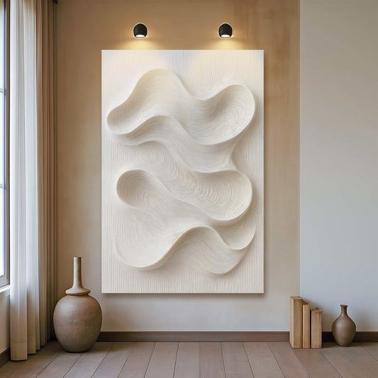 Minimalist waves wall art on high-quality canvas ready to hang with bright ink and fast delivery