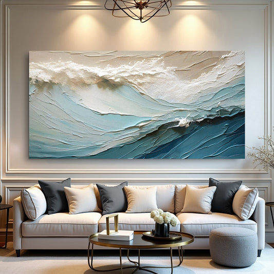 Beige minimalist wall art on canvas, made in USA, ready to hang with fast delivery
