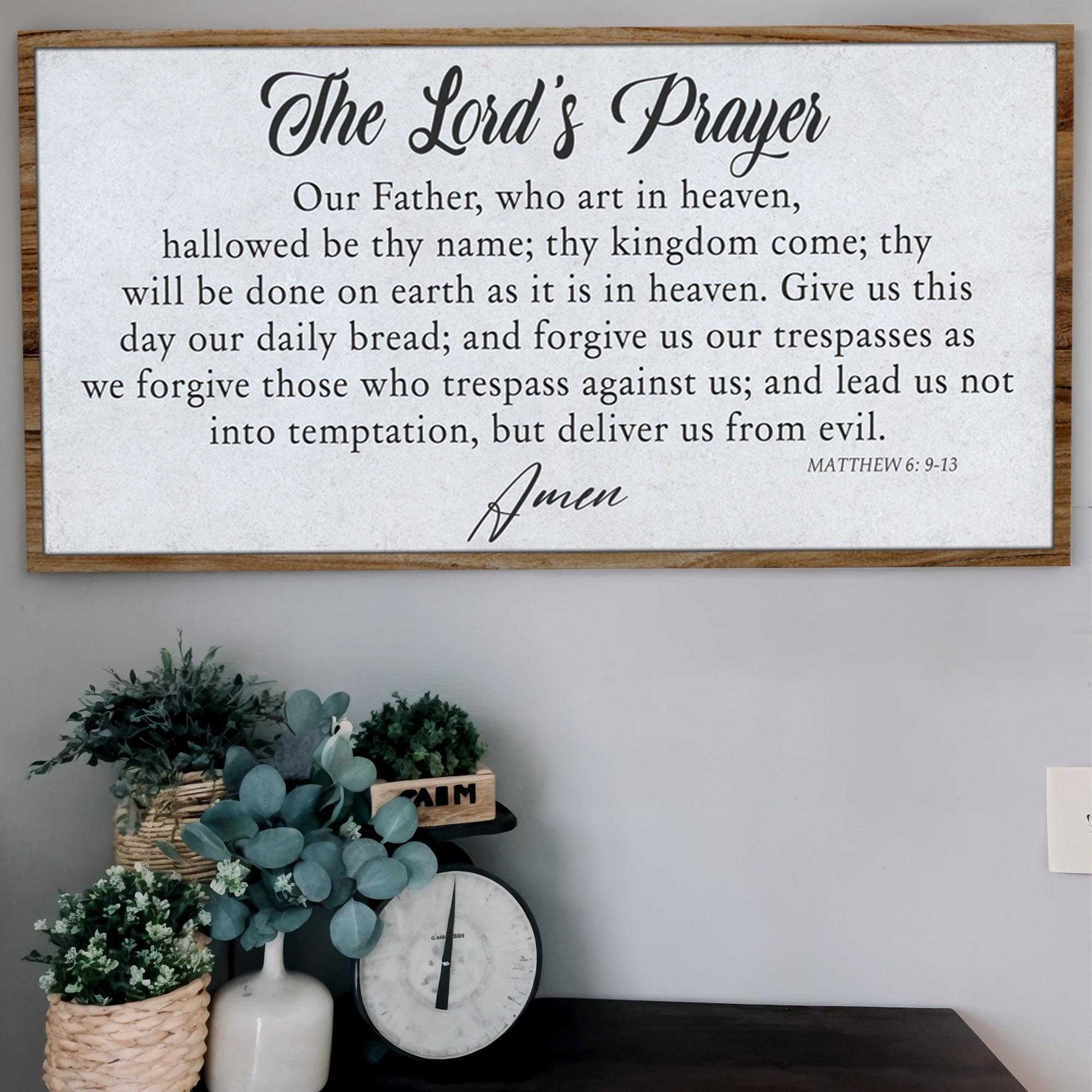 The Lord's Prayer Faith Sign II on high-quality canvas, personalized and ready to hang with bright lasting ink and fast Florida delivery