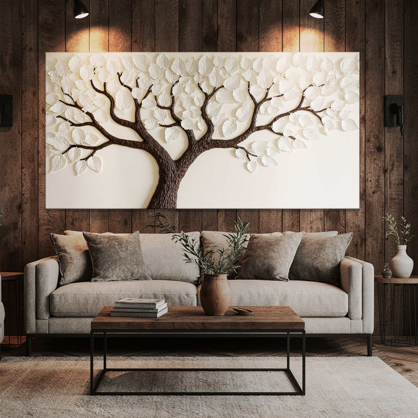 Ivory canopy tree wall art on quality canvas, ready to hang with fast delivery from Florida