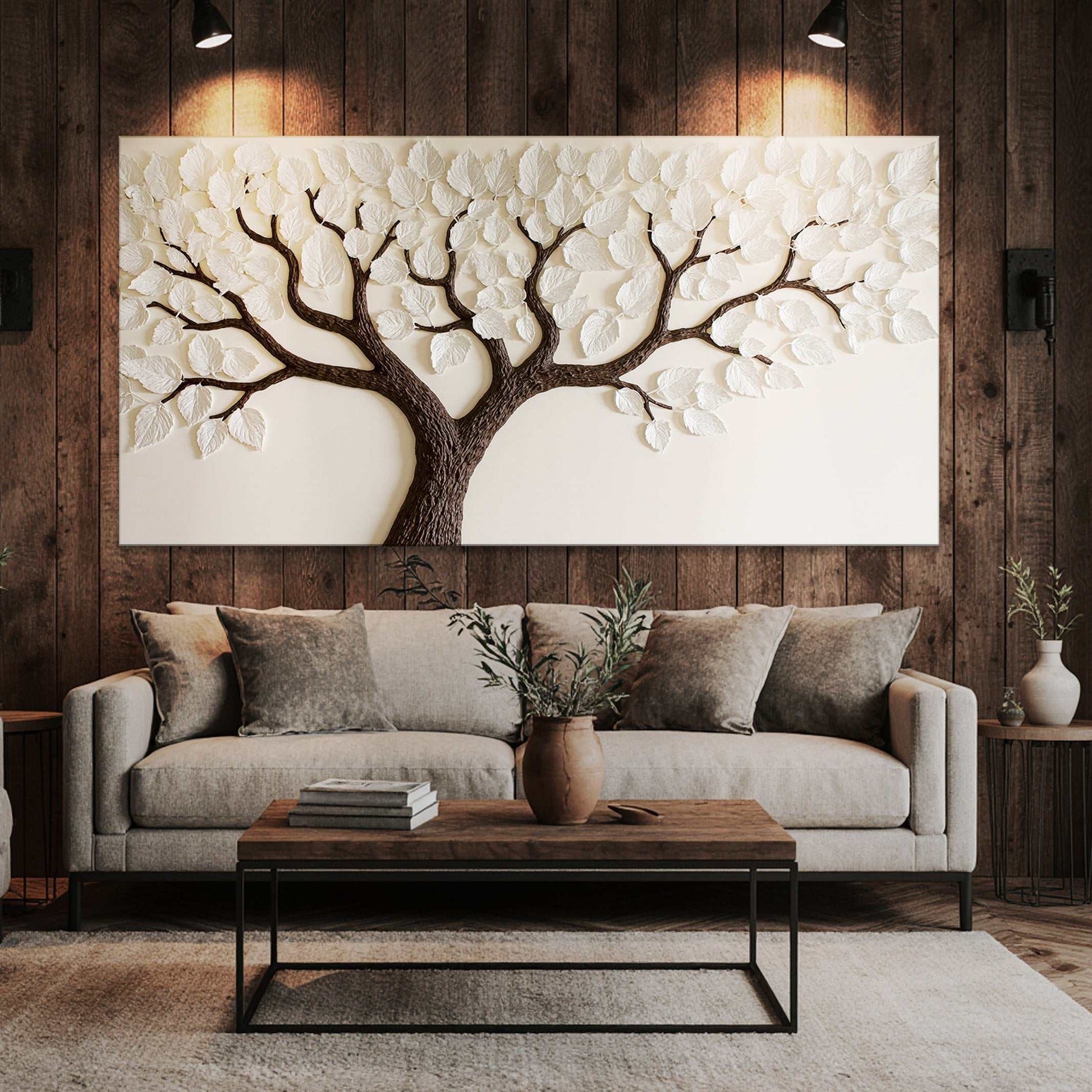 Ivory canopy tree wall art on quality canvas, ready to hang with fast delivery from Florida