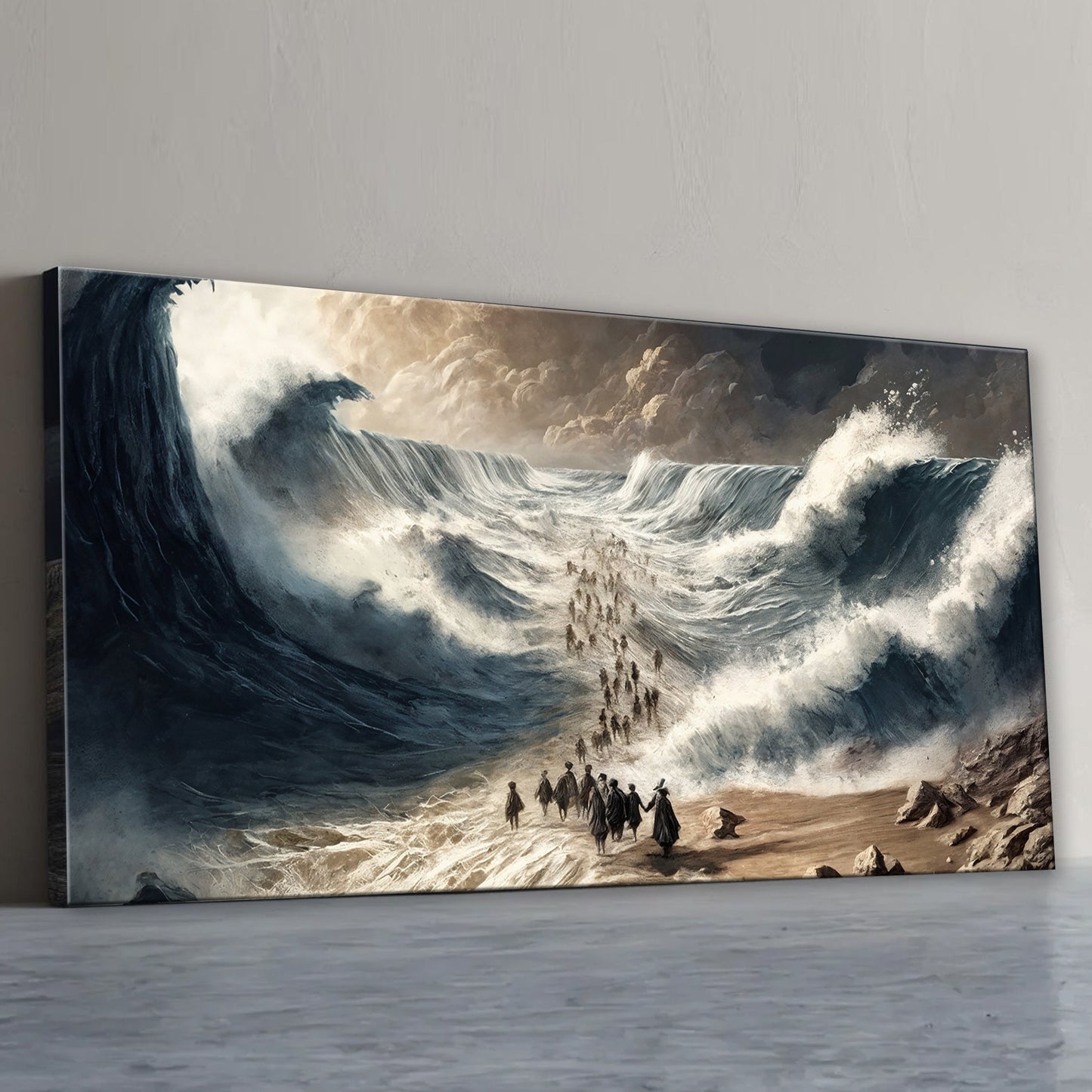 Faith wall art canvas titled The Parting, made in the USA, bright ink, personalized sign, ready to hang.