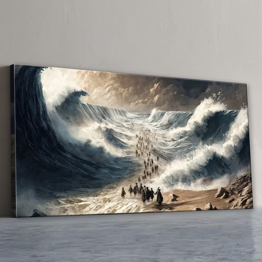 Faith wall art canvas titled The Parting, made in the USA, bright ink, personalized sign, ready to hang.