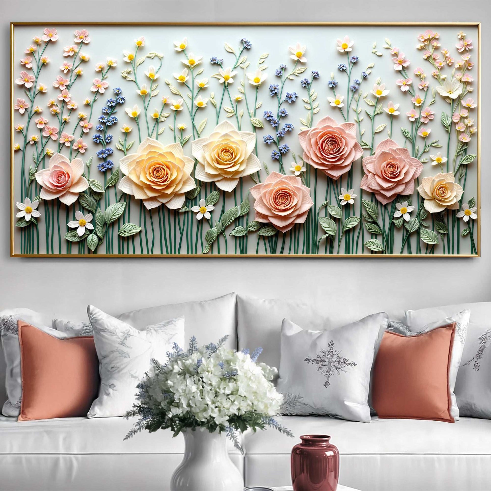 Garden Rhapsody Wall Art on high-quality canvas with vibrant ink, ready to hang and personalized designs from the USA