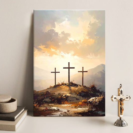Three Crosses on Calvary Faith Wall Art