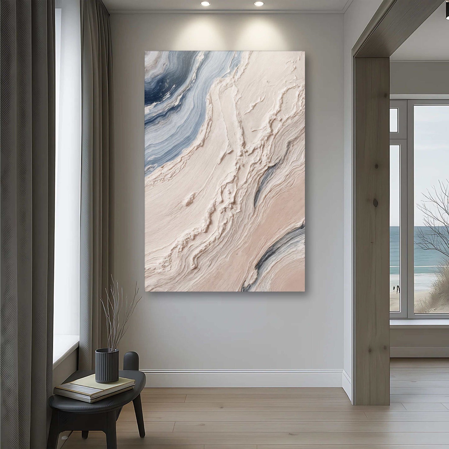 Minimalist Waves Wall Art on quality canvas with bright ink, ready to hang and fast delivery