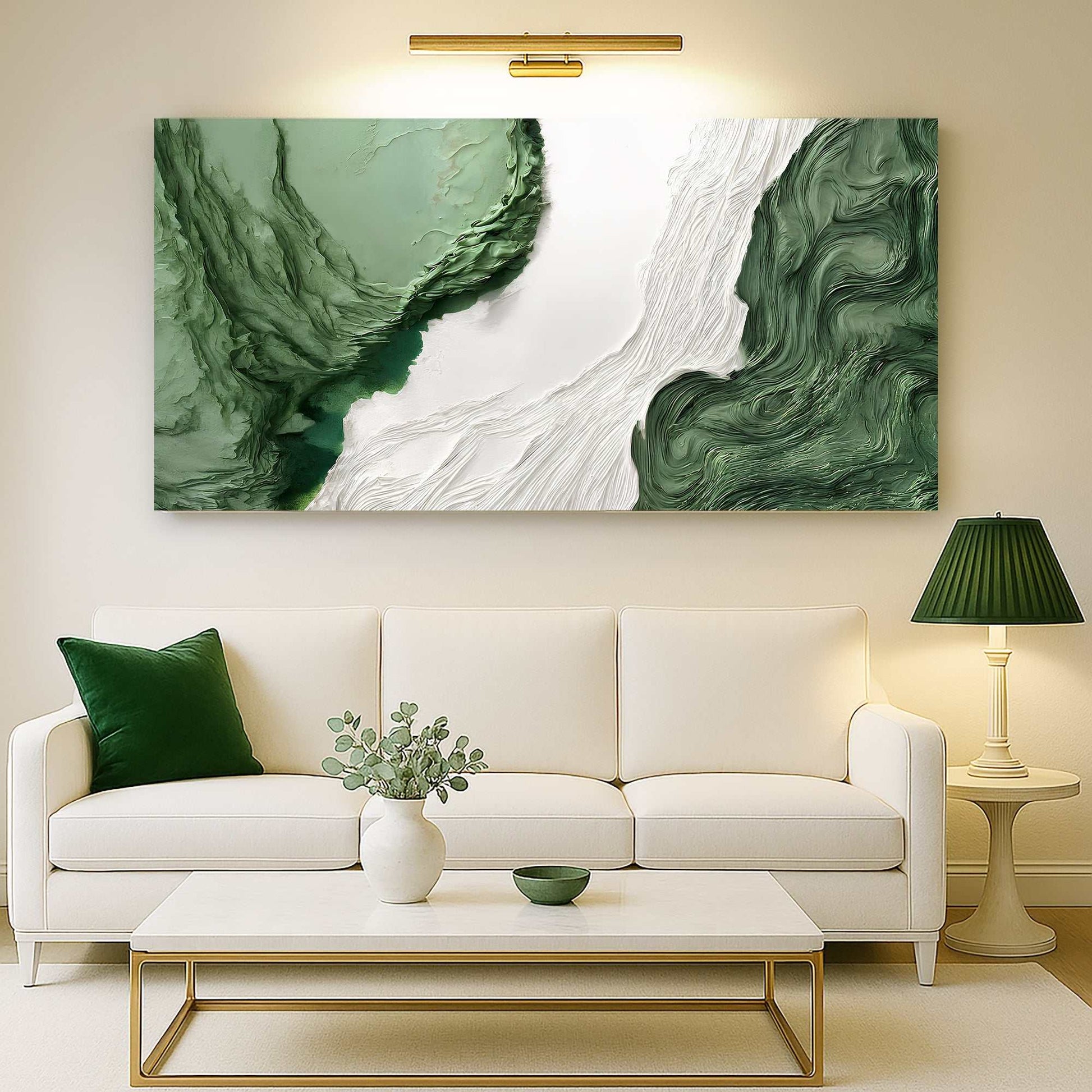 Green Rivers Abstract wall art on high-quality canvas made in the USA with vibrant ink and ready to hang.