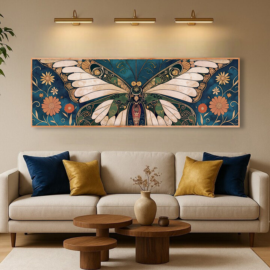 Abstract vintage butterfly wall art on premium canvas, ready to hang and personalized with bright, long-lasting ink.