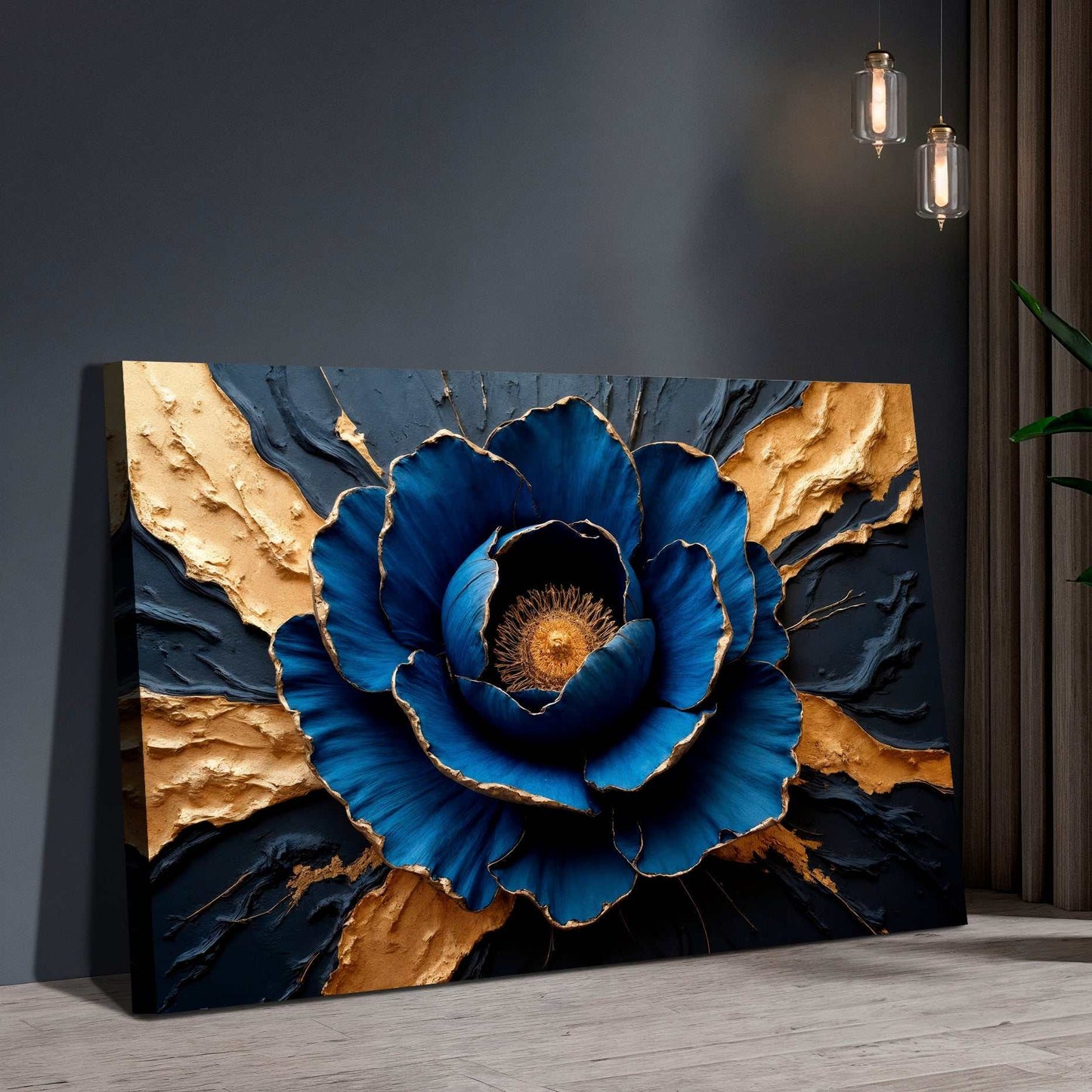 Sapphire Bloom Wall Art