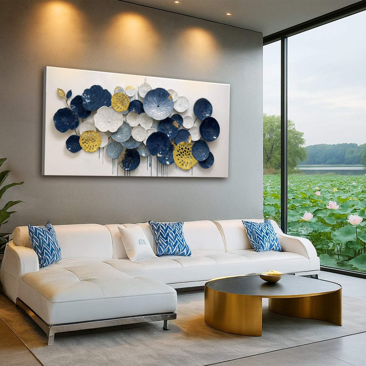 Lotus Leaf Abstract Wall Art VII