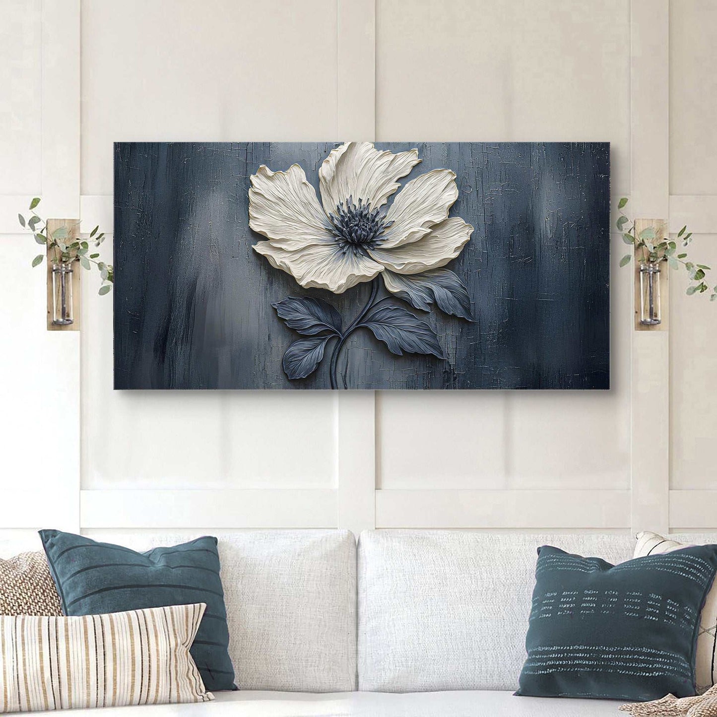 Floral Clay Relief Wall Art