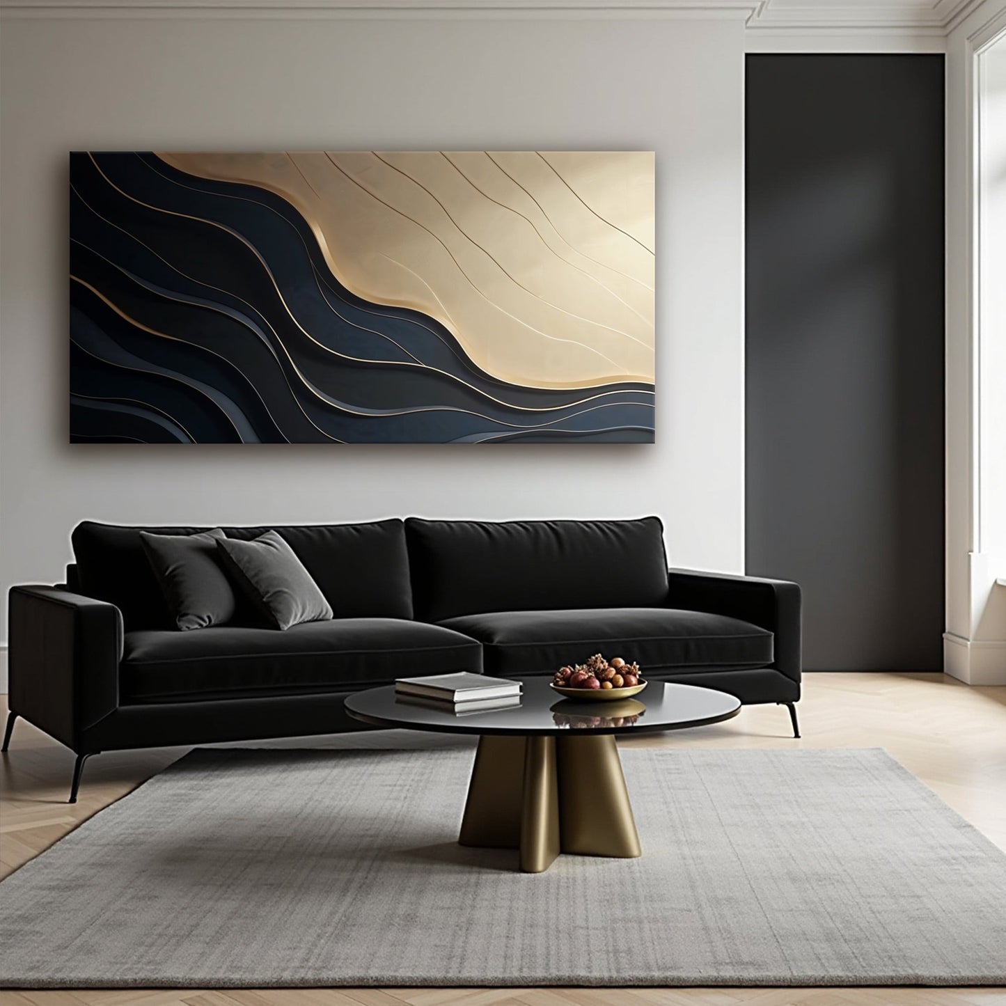 Black And Gold Minimalist Abstract VII