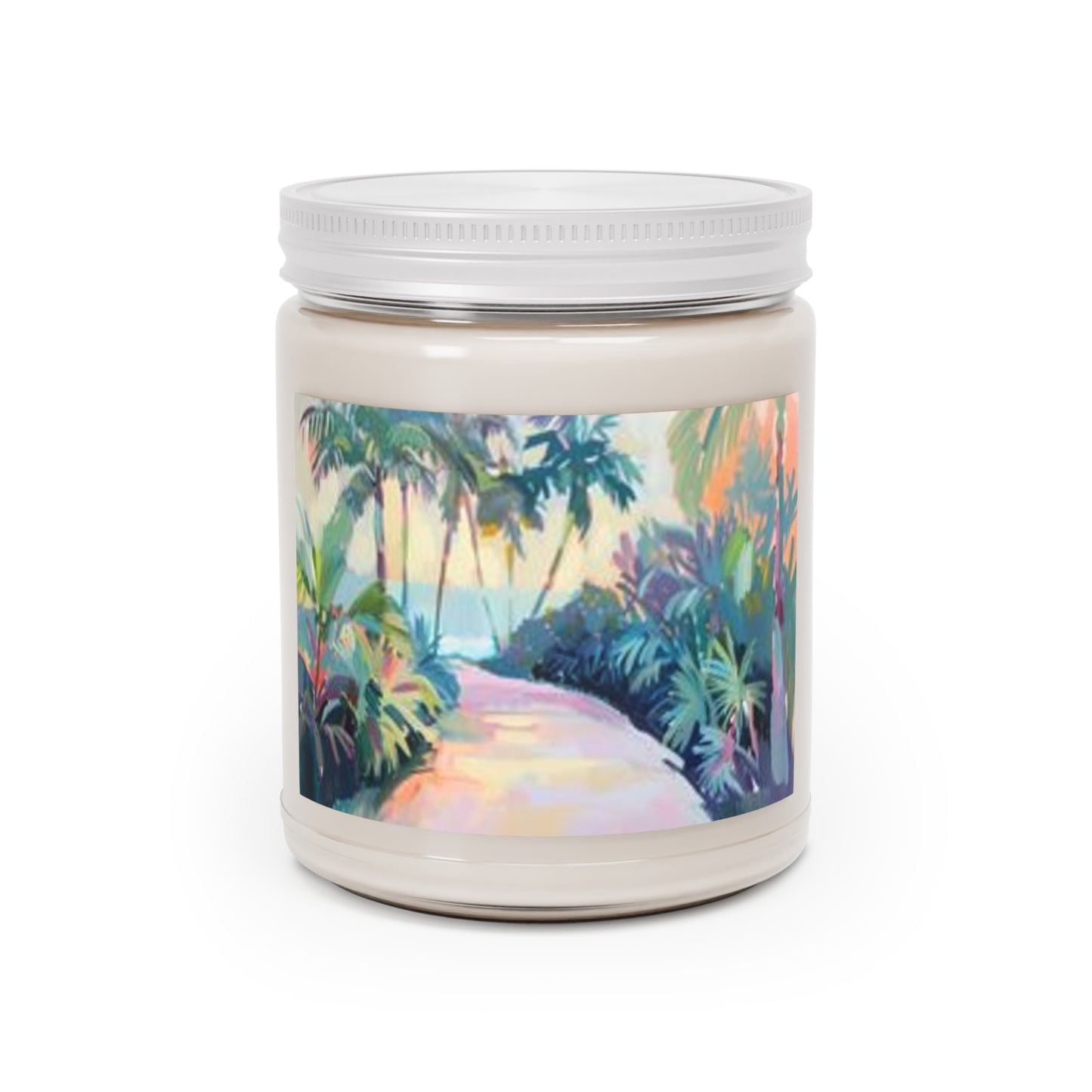 Tropical Path 9oz Scented Soy Candle — Beachy Palm & Coconut Fragrance