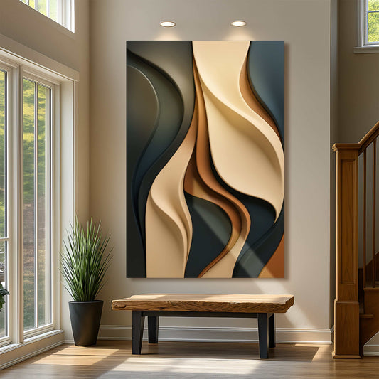Modern abstract minimalist wall art on high-quality canvas, ready to hang, made in the USA.