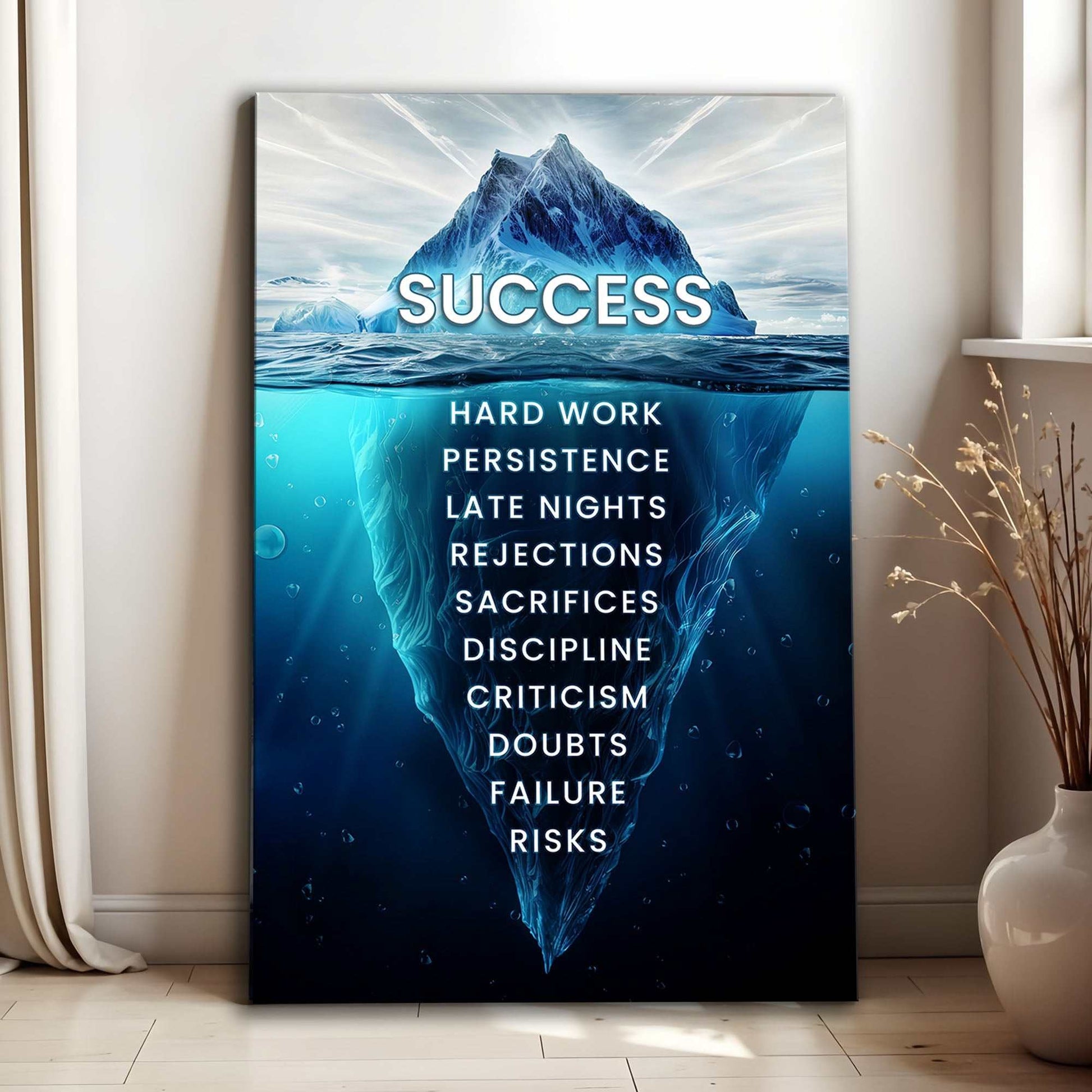 Success Motivational Wall Sign on high-quality canvas, personalized and ready to hang, made in USA
