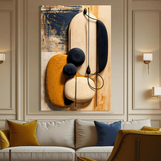 Orange Abstract Harmony Wall Art on high-quality canvas with vibrant ink, ready to hang and made in the USA