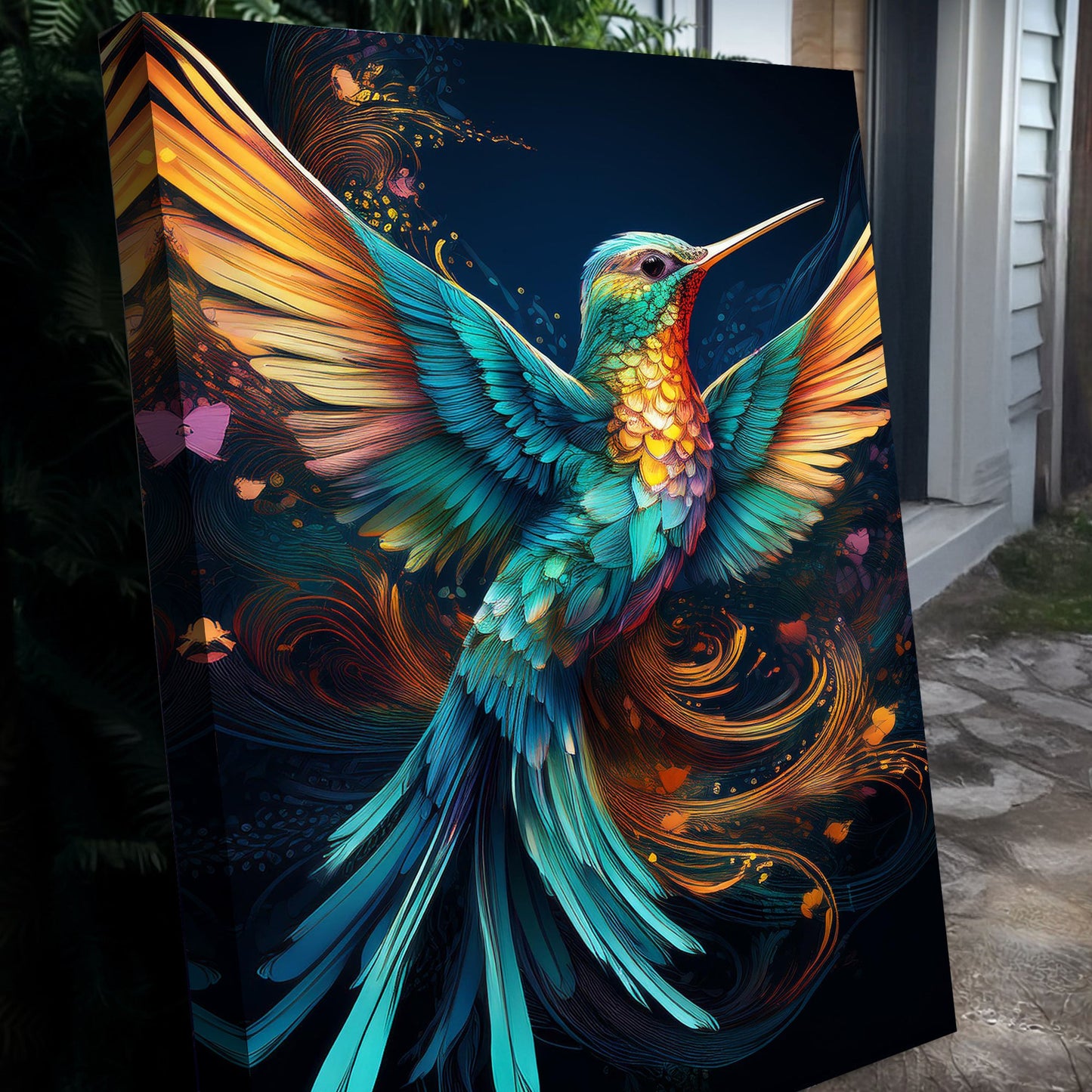 Humming Bird Abstract Wall Art II