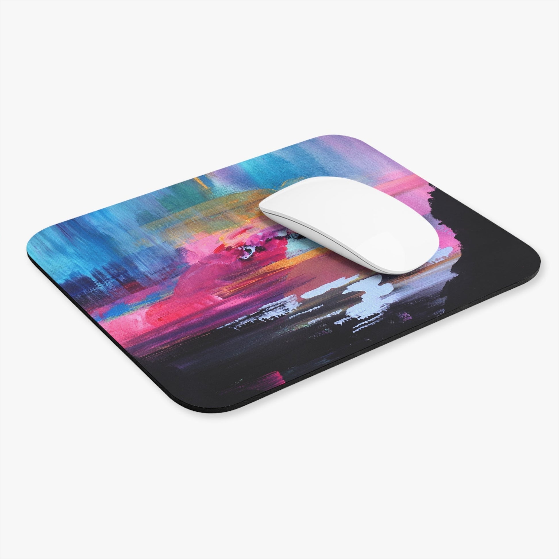 Abstract Sunset Mouse Pad – Colorful Art Desk Mat for Home Office Printify