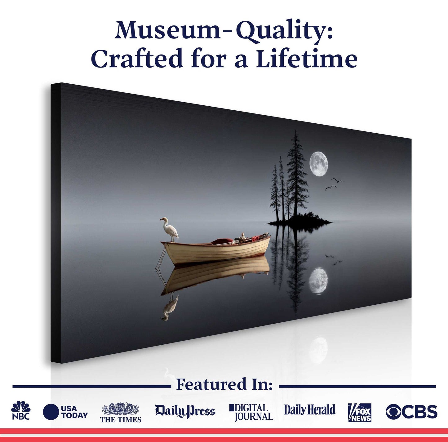 Modern Minimalist Night Lake Wall Art