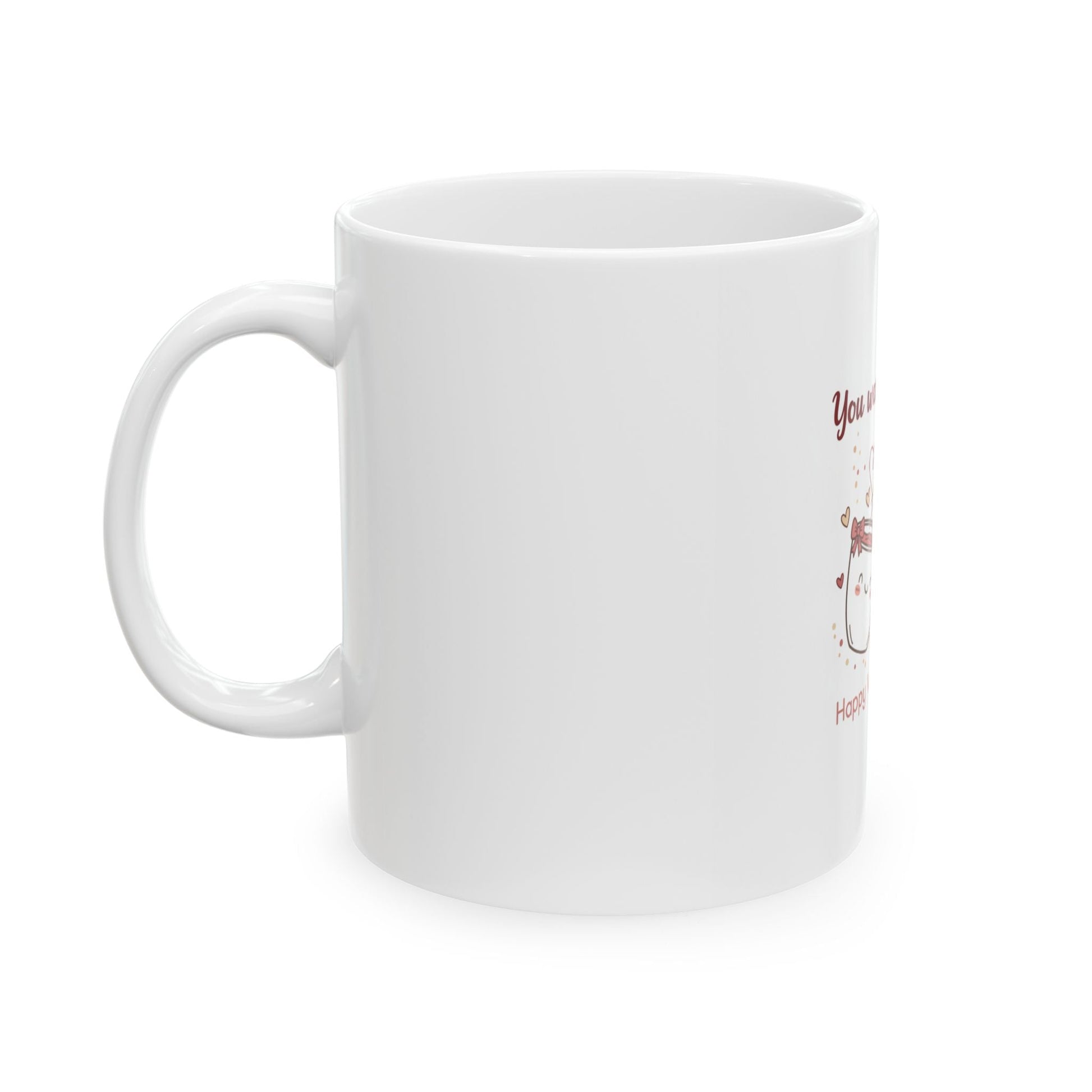 Valentine’s Day Coffee Mug — "You Warm My Heart" Cute Kawaii Tea Cups (11oz & 15oz) Printify