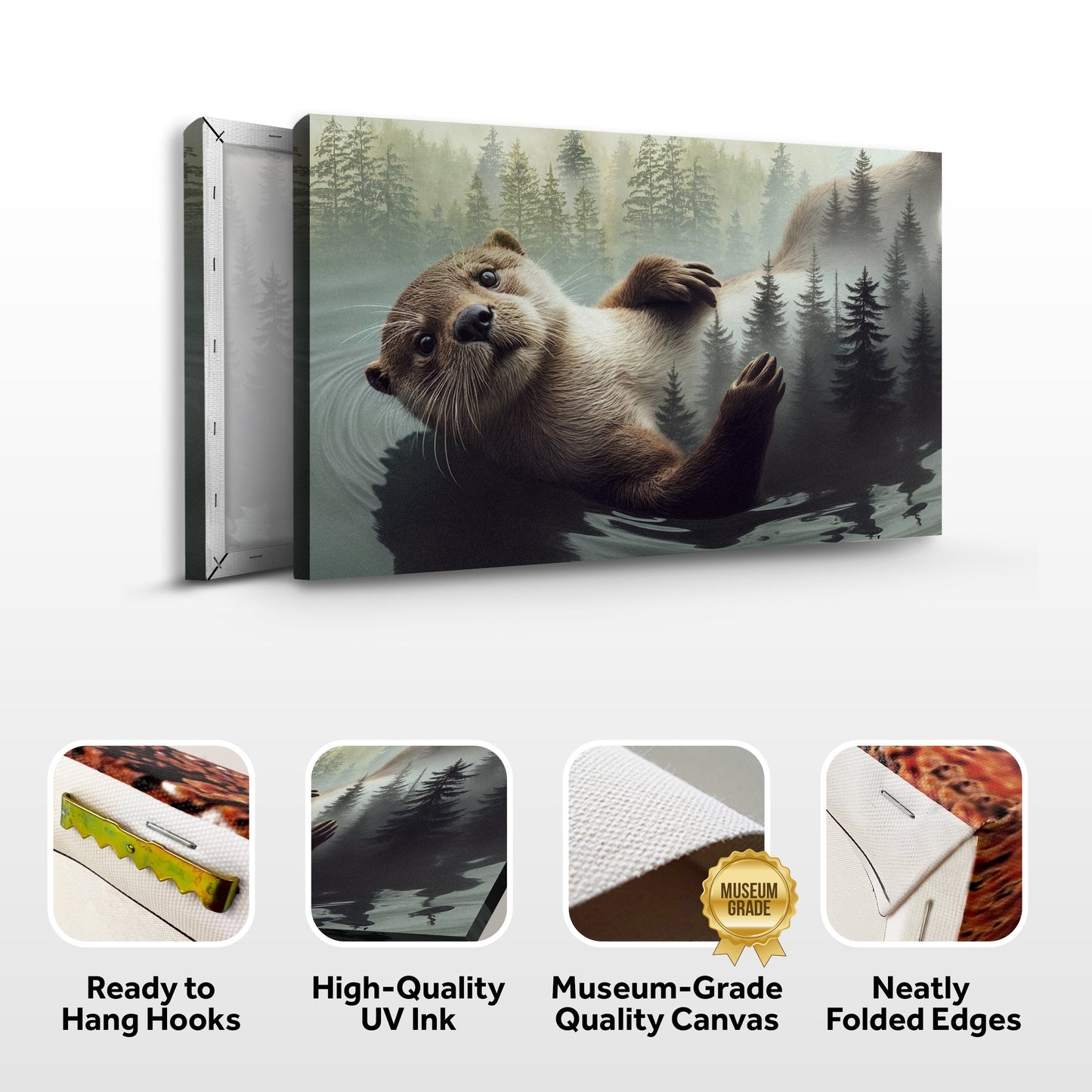 Otter Double Exposure Wall Art