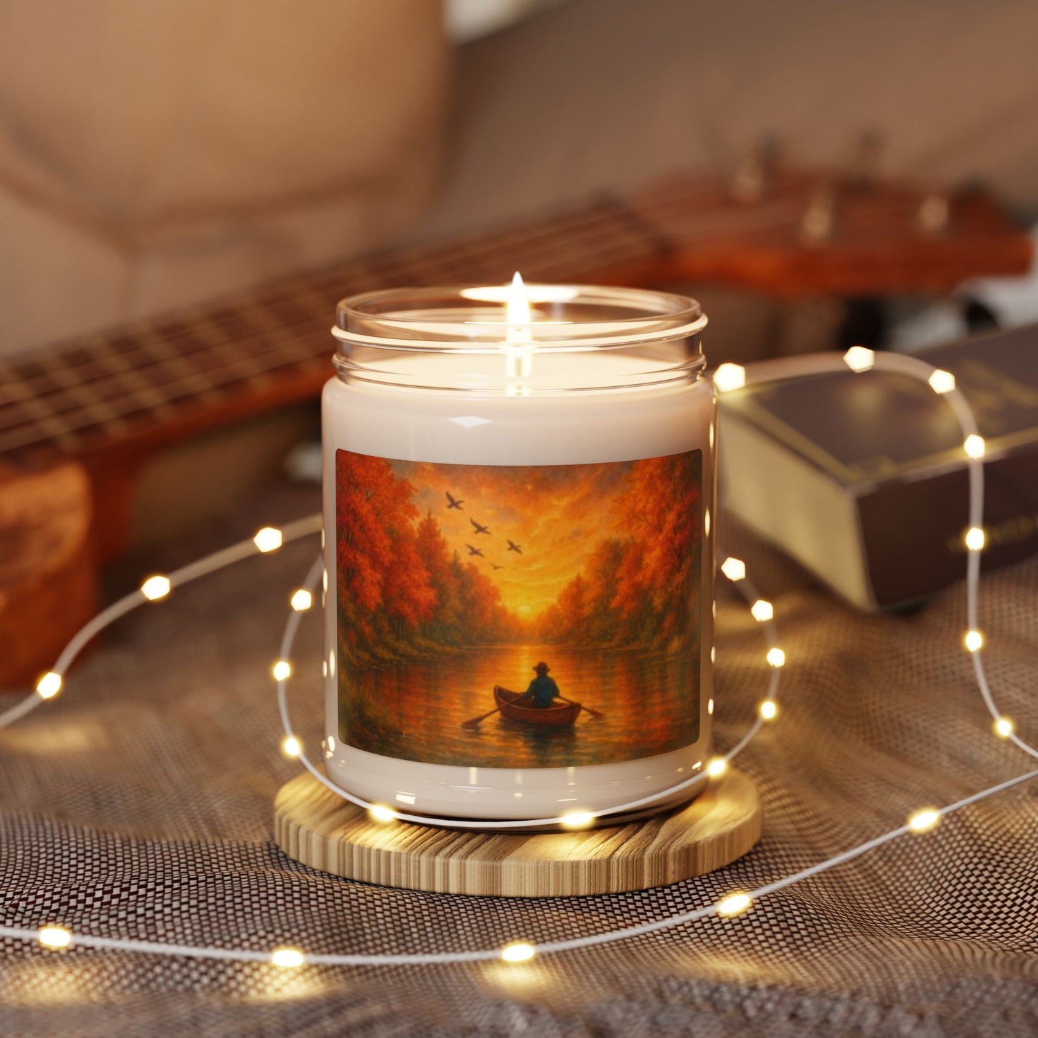 Relaxing River Fall Scented Soy Candle - Autumn Aroma for Home Decor, Gift for Her, Cozy Nights, Special Occasions, Aromatherapy Printify