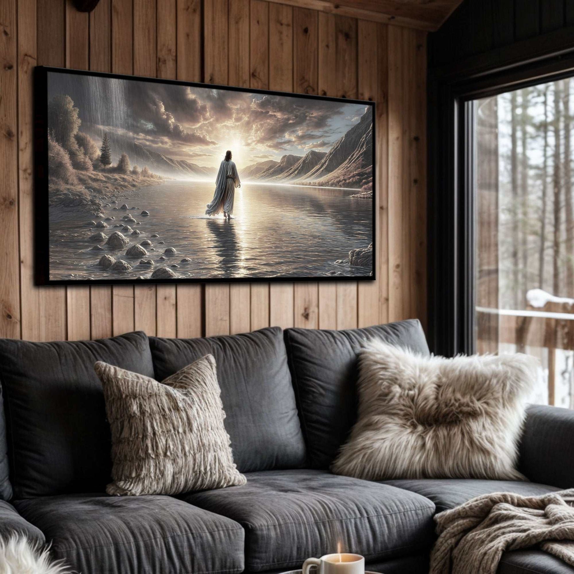 Walking on Water faith wall art on high-quality canvas, personalized and ready to hang