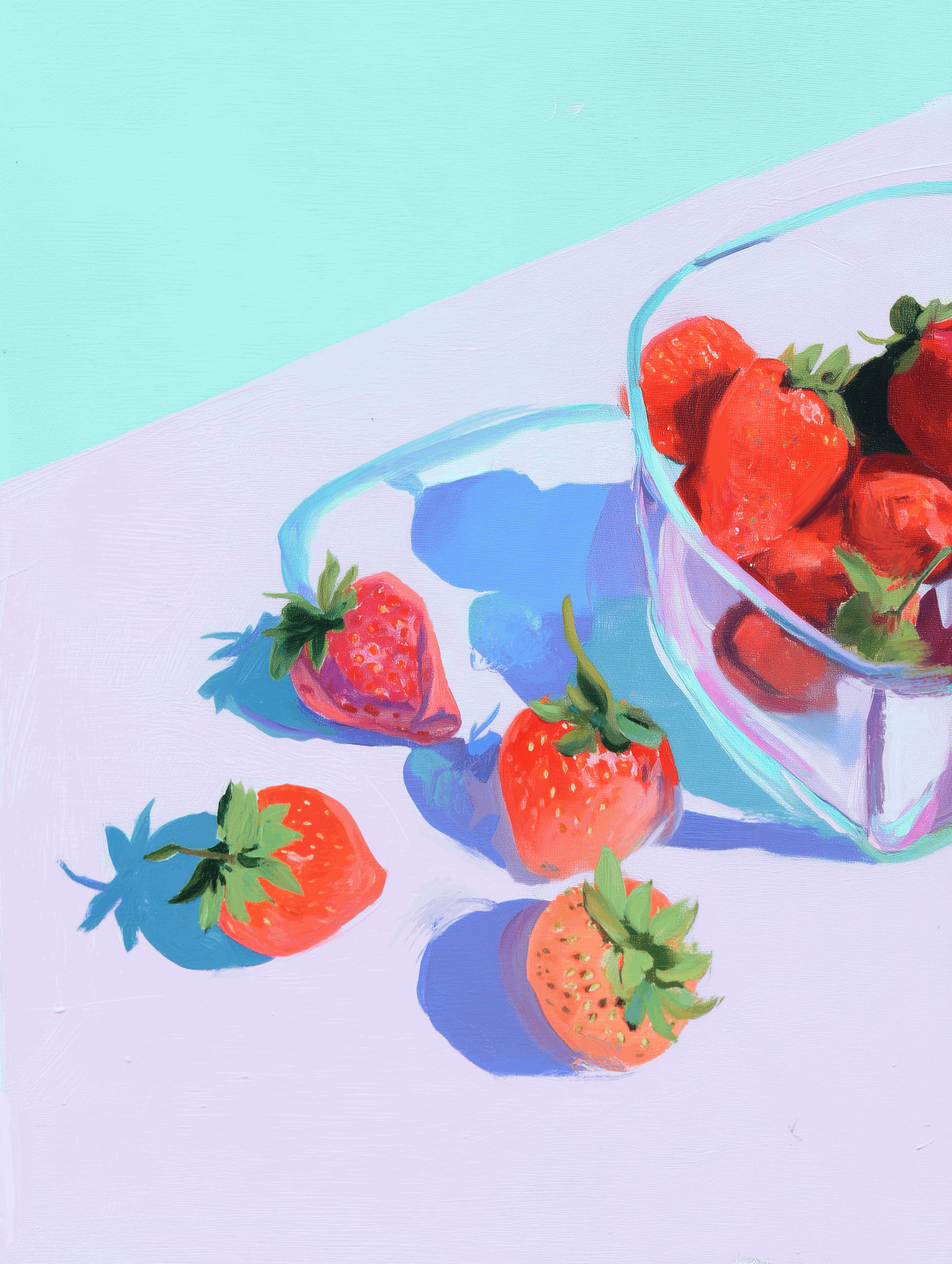 Strawberry Study - Original Painting Mai Autumn