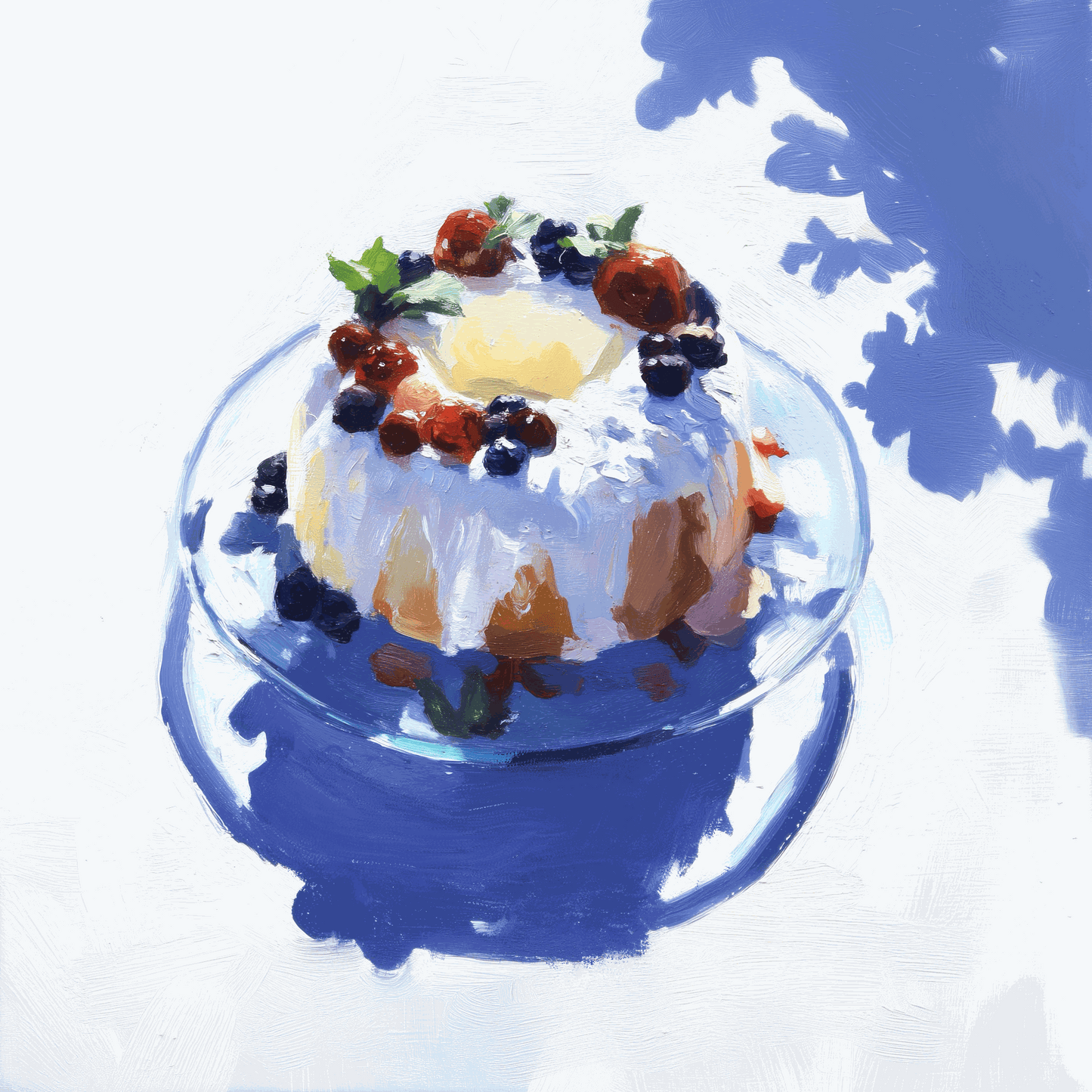 Bundt Cake Study Art Print dessert illustration for kitchen wall décor with vibrant colors and archival quality